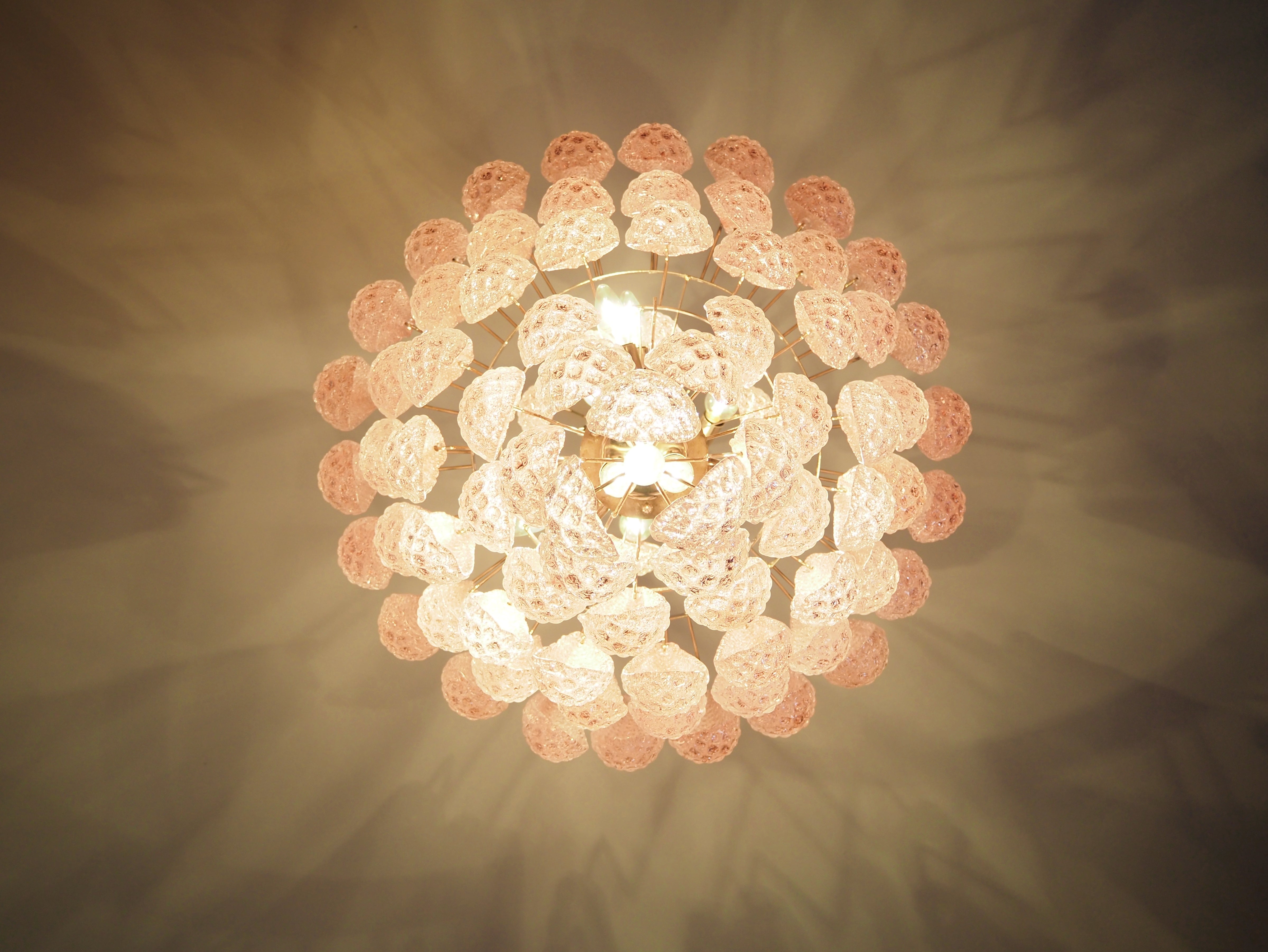 Murano Chandelier 85 Pink Drop Glass
