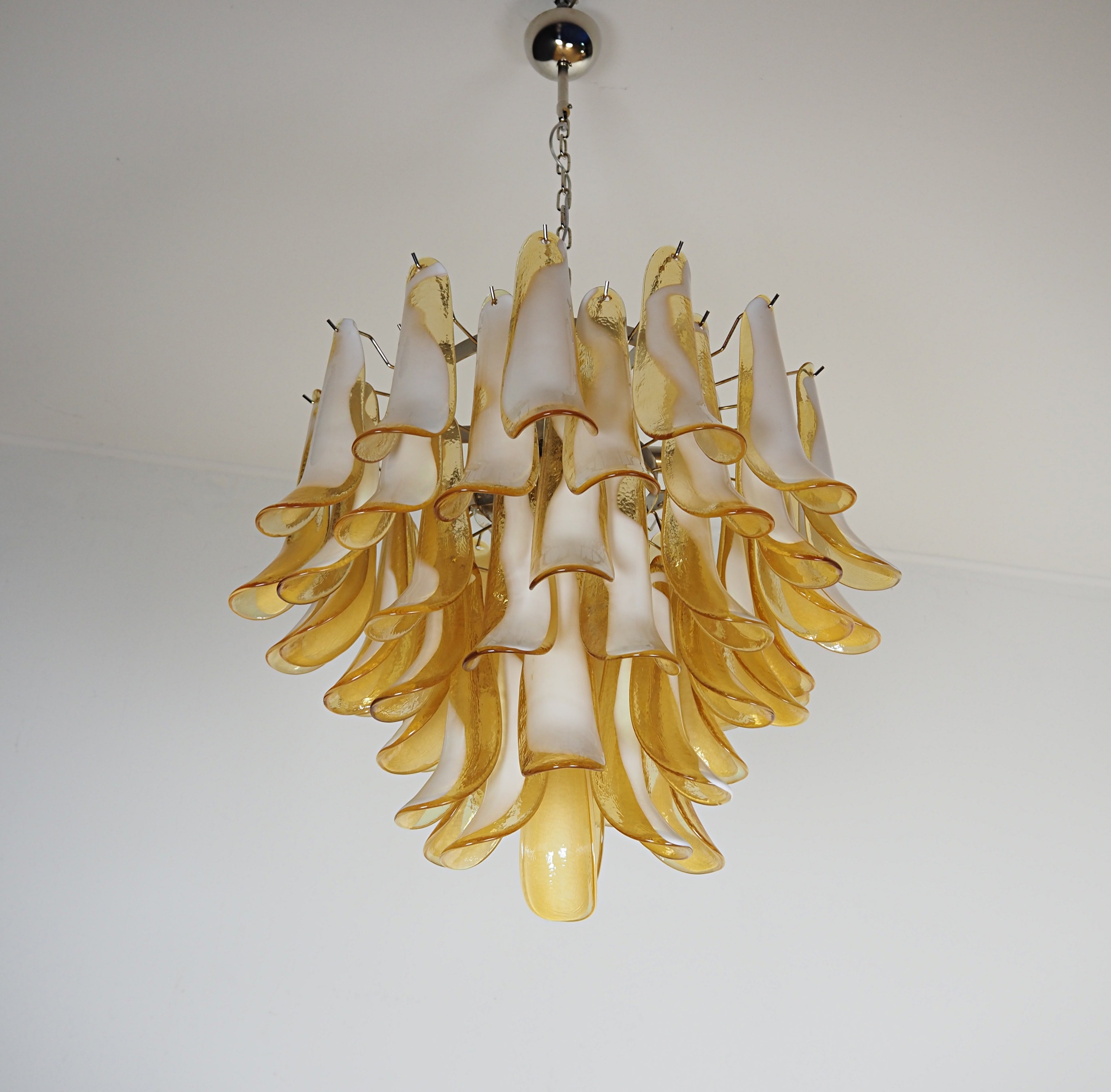 Murano Chandelier 53 Caramel-Colored Petal Glass