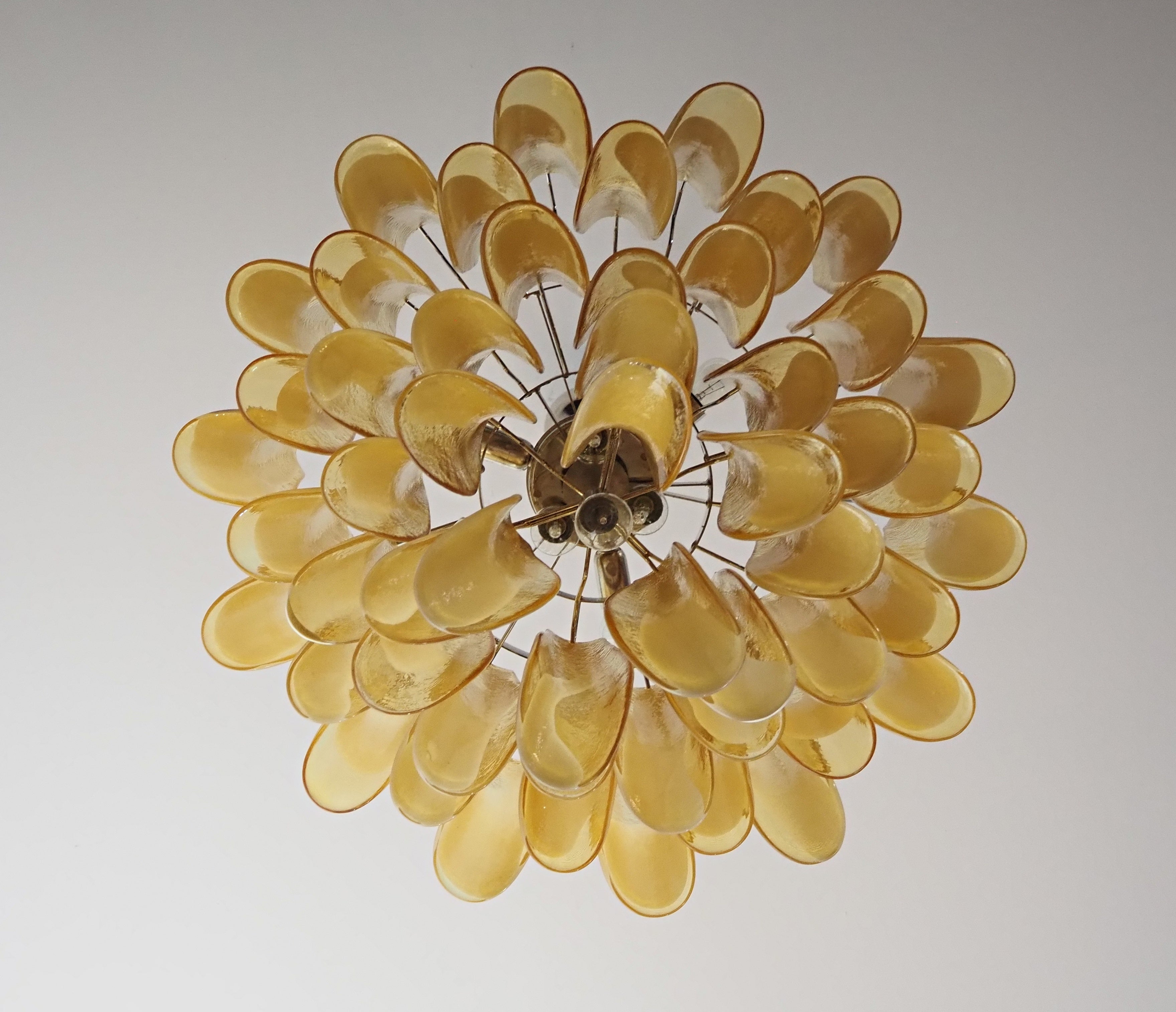 Murano Chandelier 53 Caramel-Colored Petal Glass