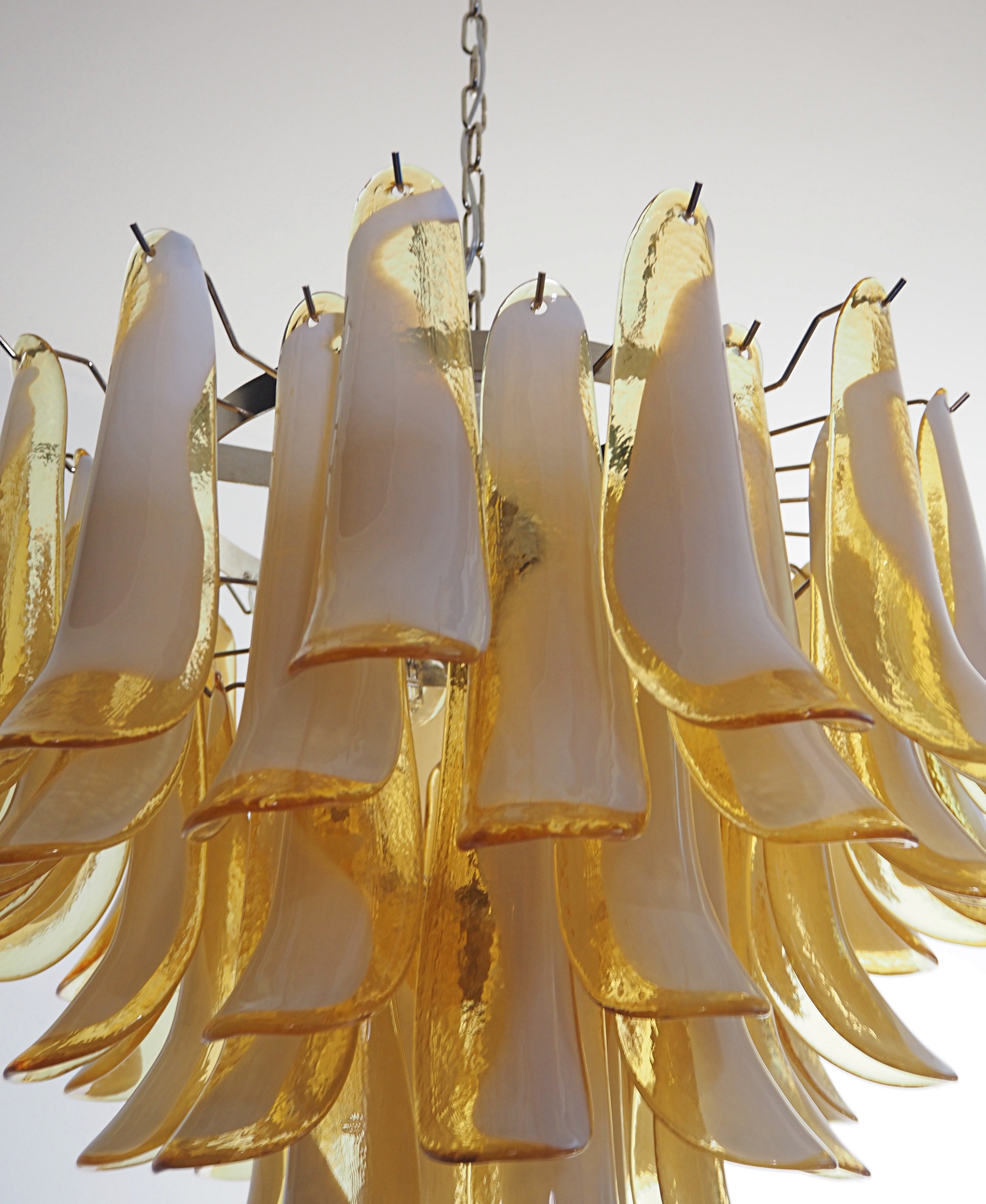 Murano Chandelier 53 Caramel-Colored Petal Glass