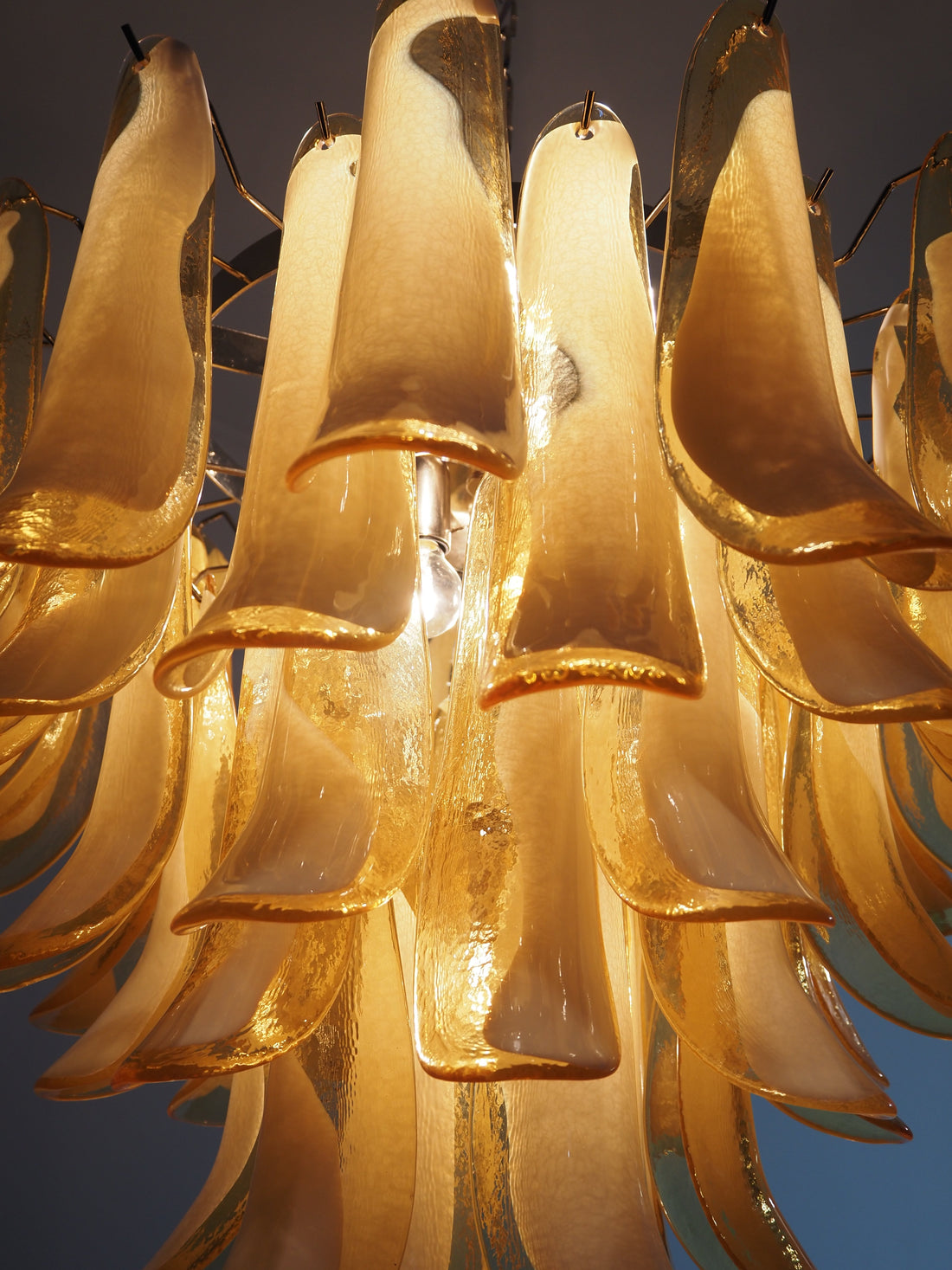Murano Chandelier 53 Caramel-Colored Petal Glass