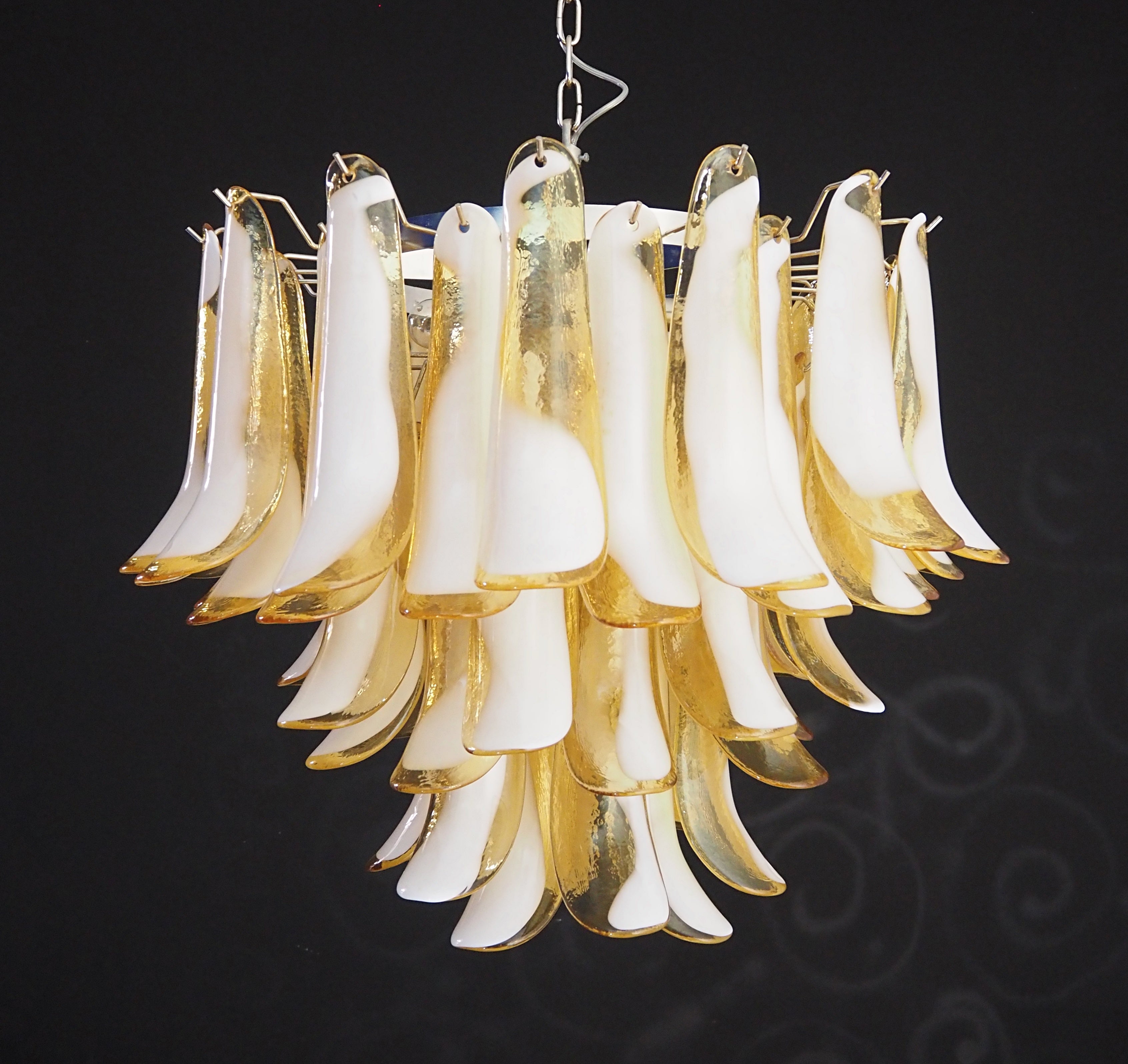 Murano Chandelier 53 Caramel-Colored Petal Glass