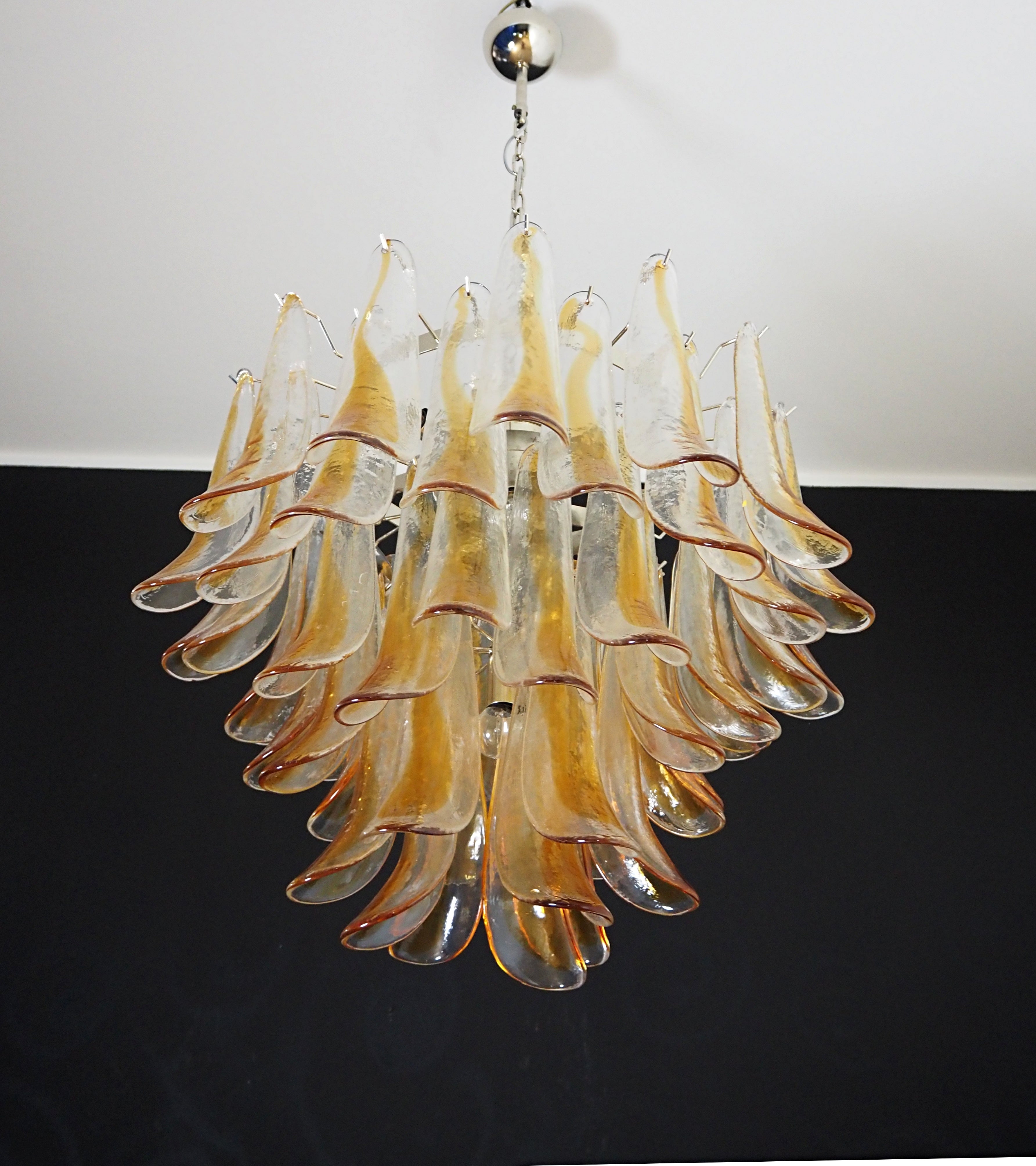 Murano Chandelier 53 Yellow Petal Glass