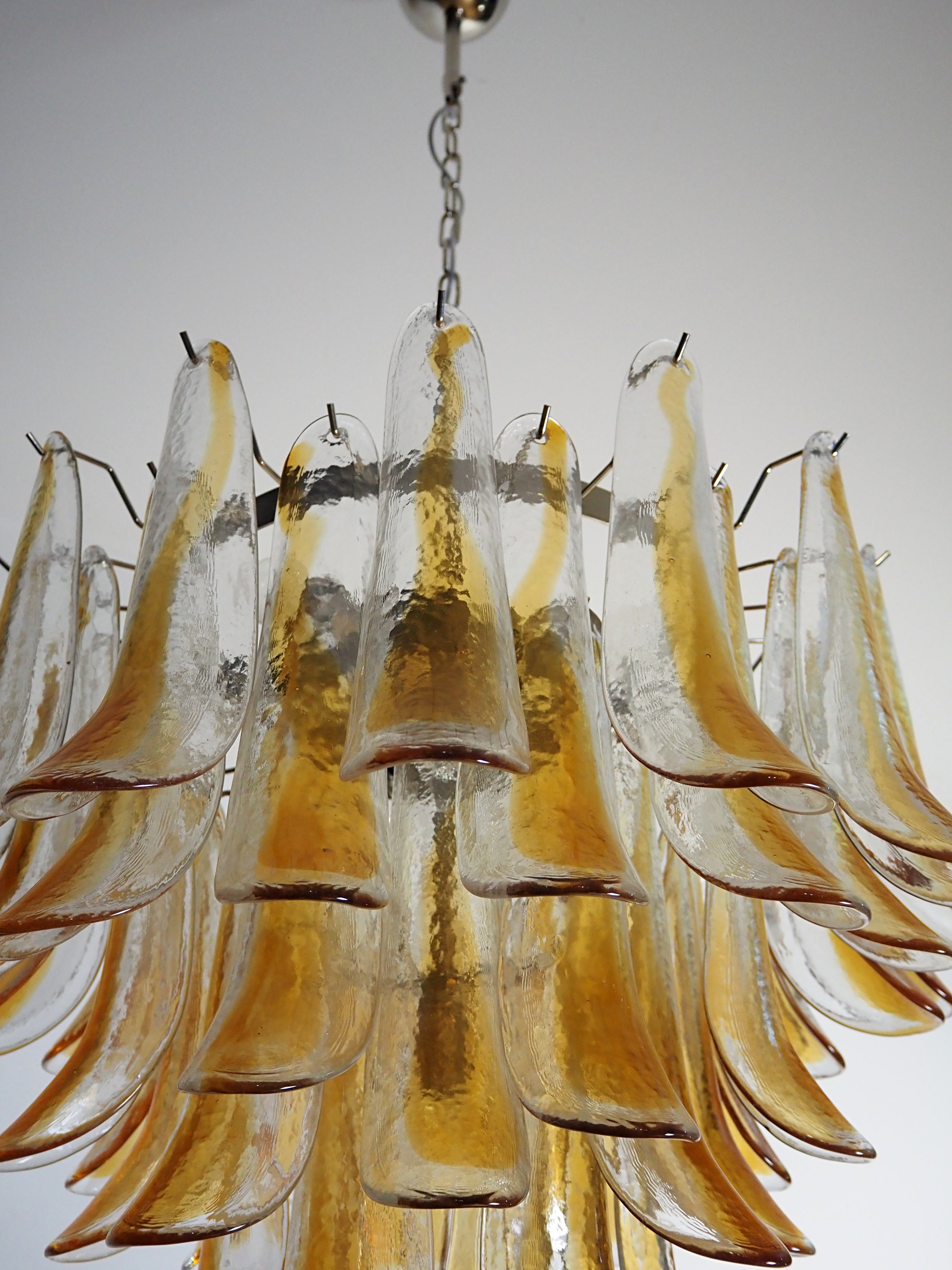 Murano Chandelier 53 Yellow Petal Glass