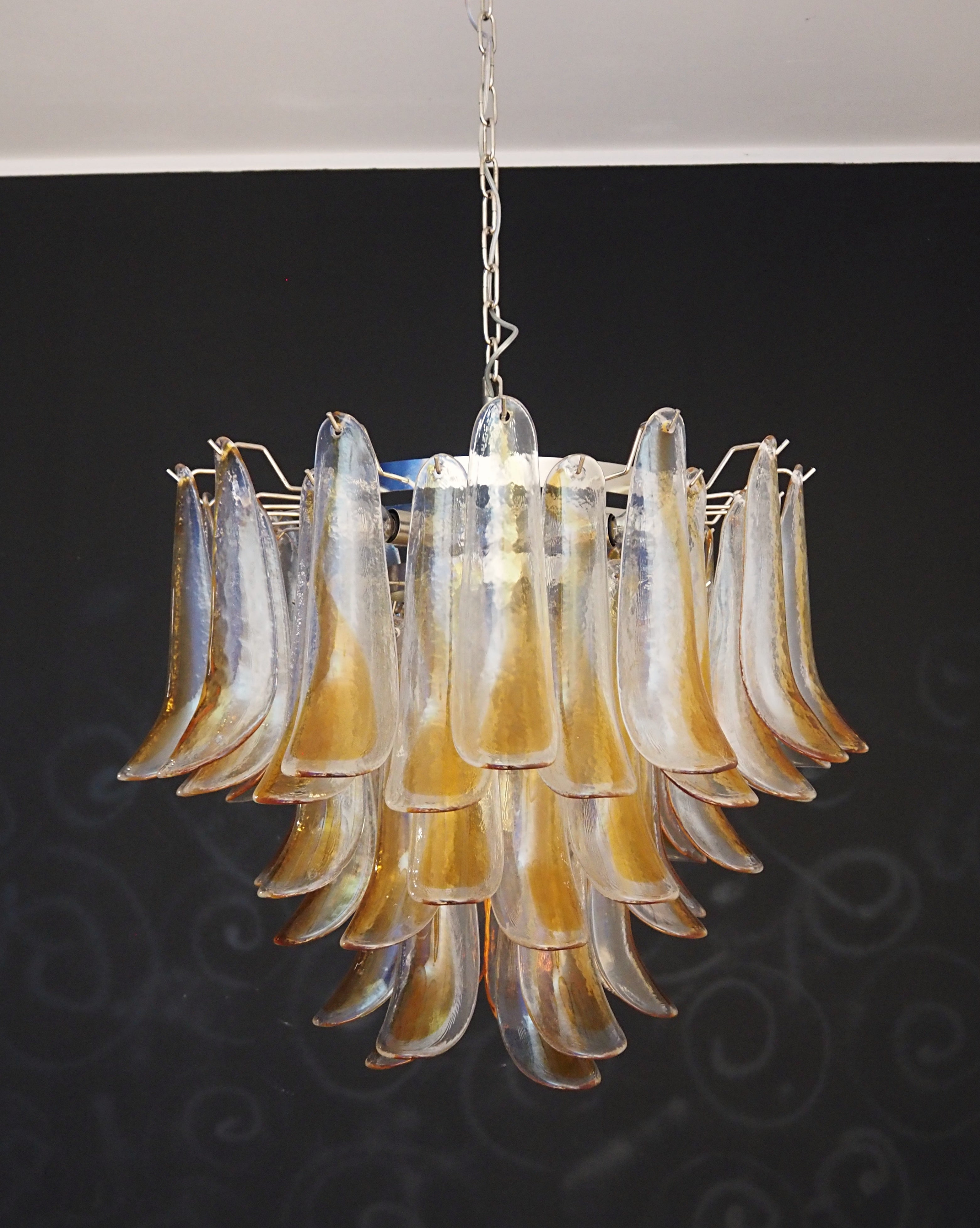 Murano Chandelier 53 Yellow Petal Glass