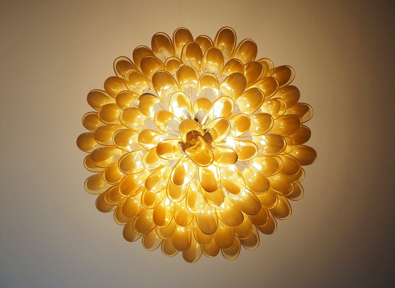 Murano Chandelier 101 Caramel-Colored Petal Glass