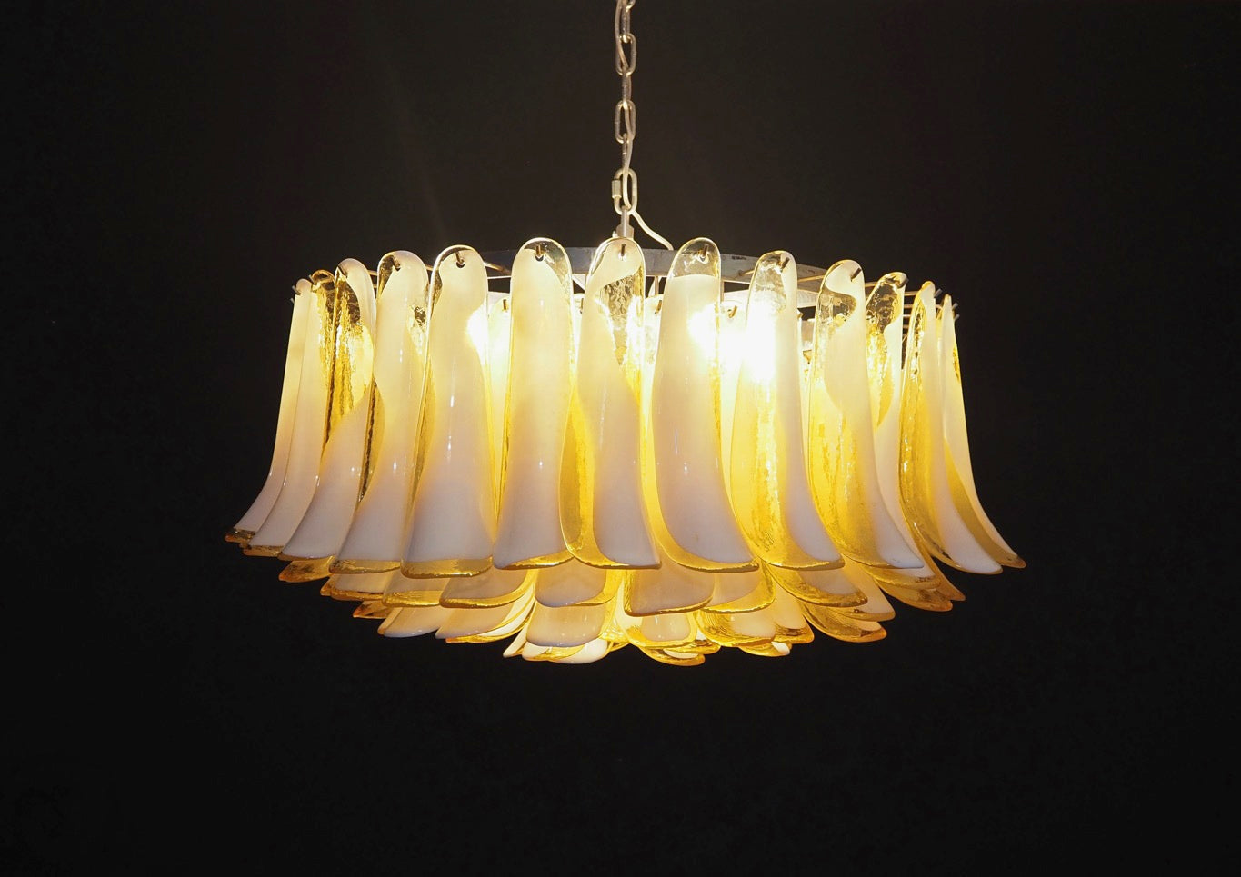 Murano Chandelier 101 Caramel-Colored Petal Glass