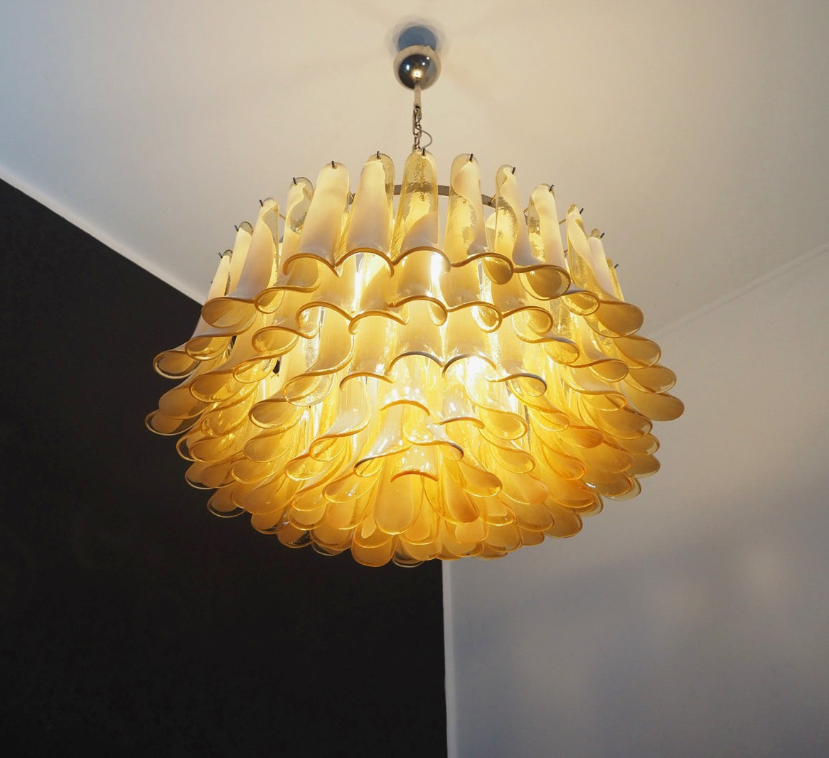Murano Chandelier 101 Caramel-Colored Petal Glass