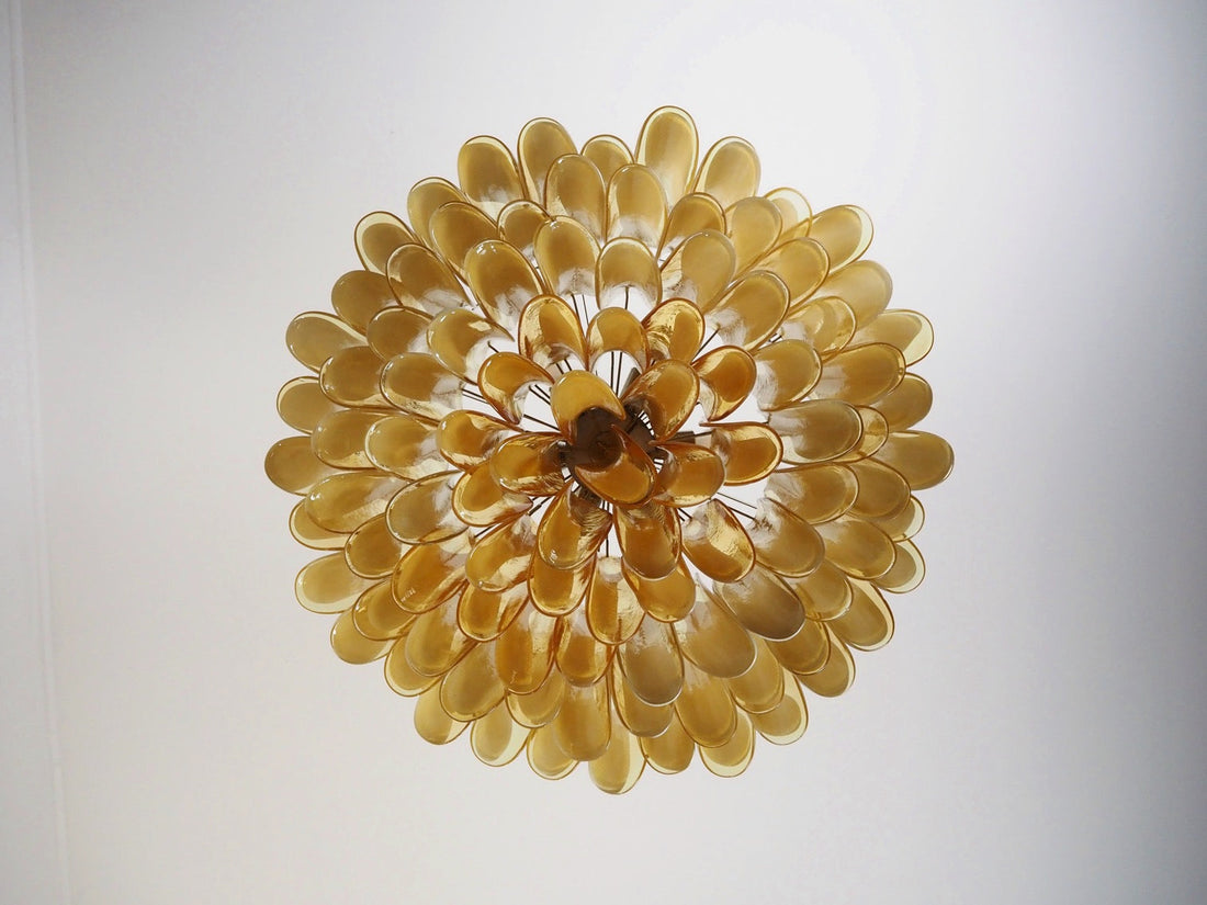 Murano Chandelier 101 Caramel-Colored Petal Glass