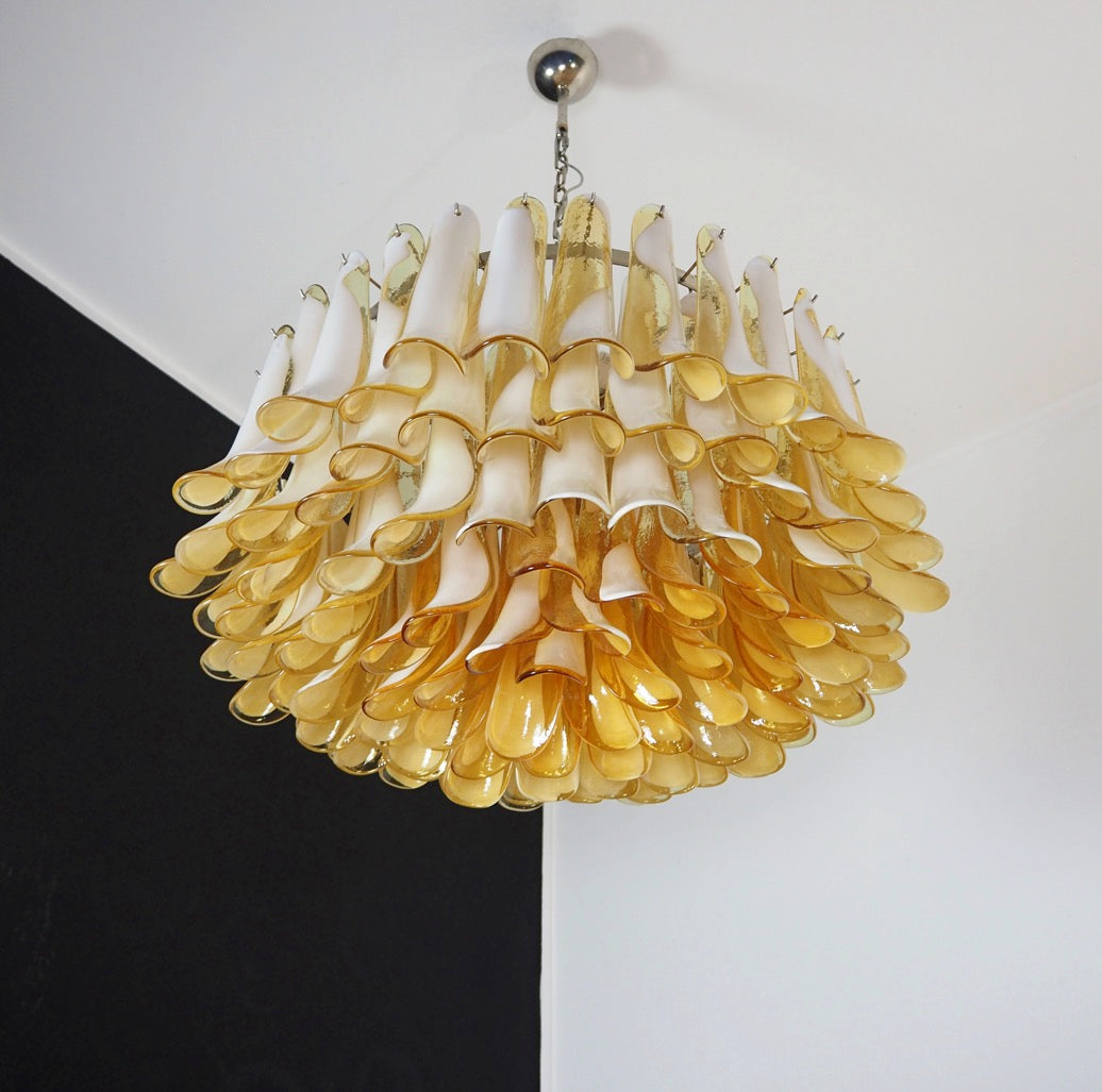 Murano Chandelier 101 Caramel-Colored Petal Glass