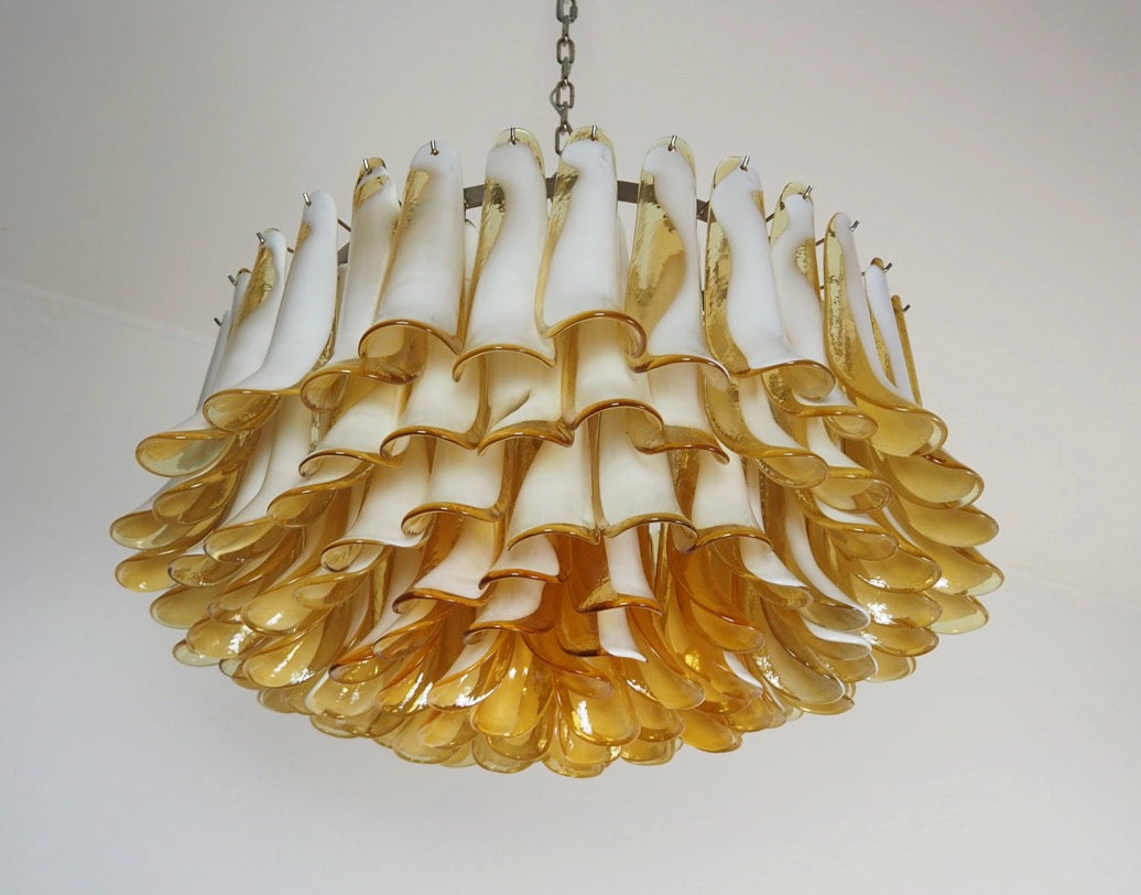 Murano Chandelier 101 Caramel-Colored Petal Glass