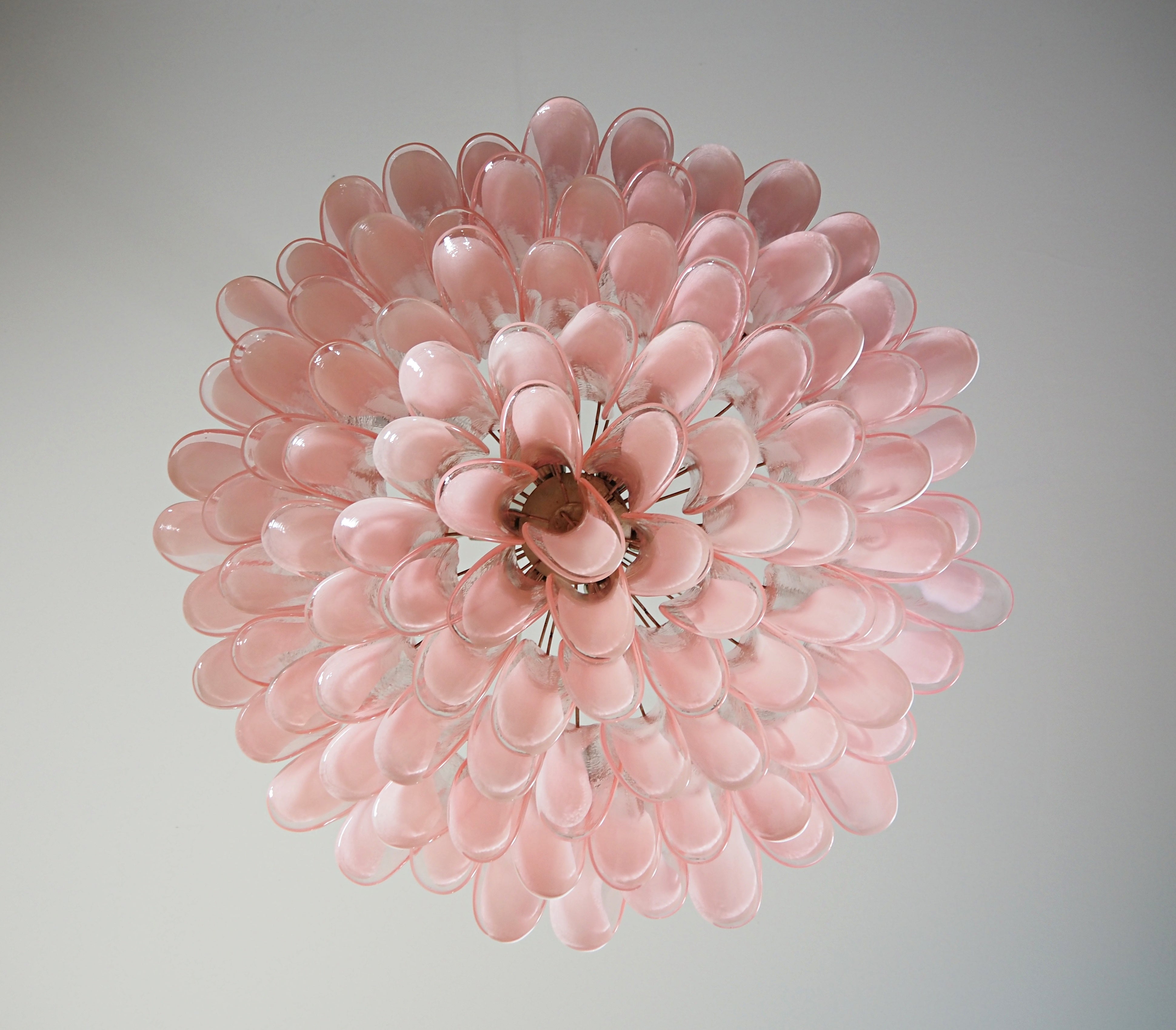 Murano Chandelier 101 Pink Petal Glass
