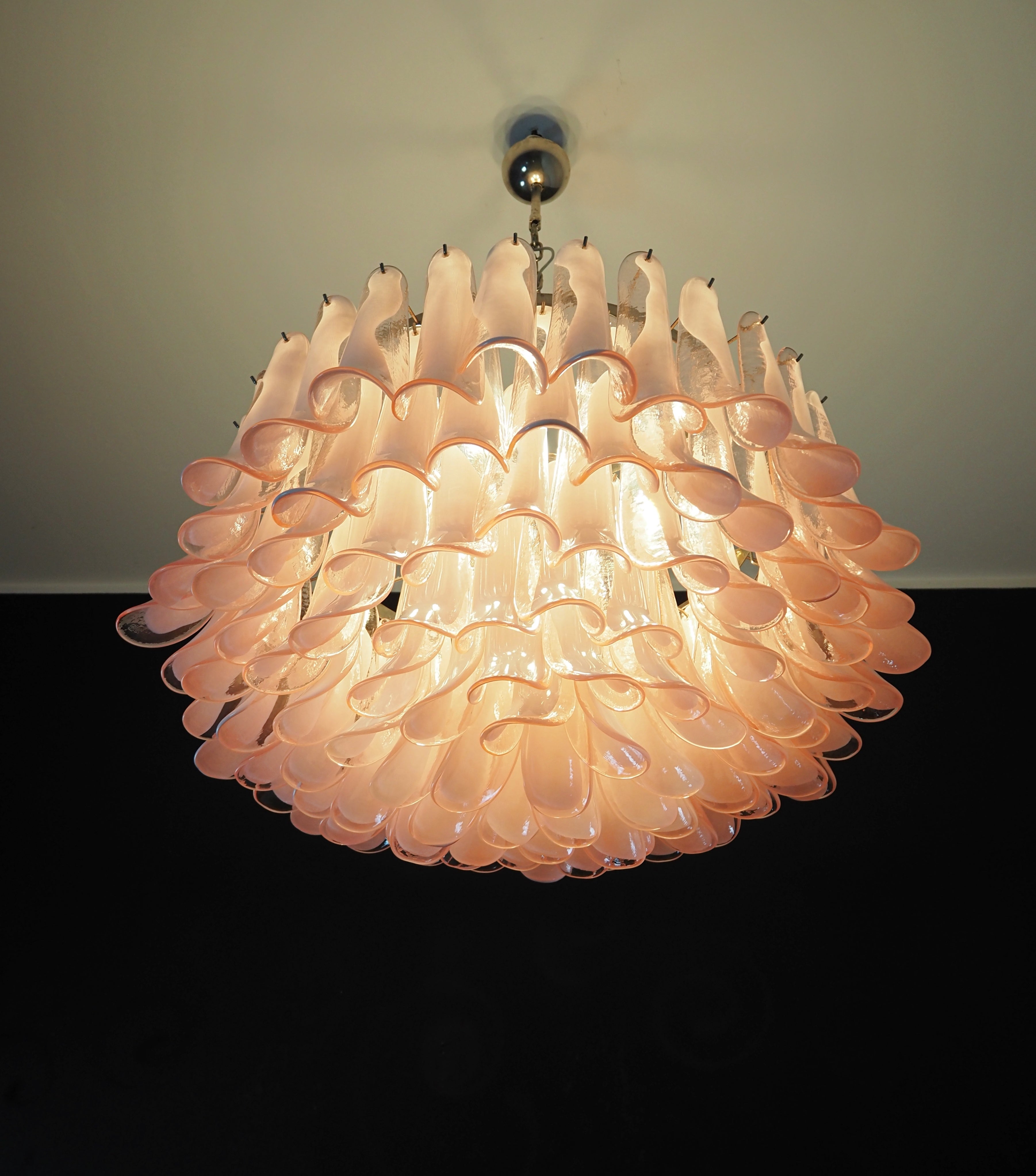 Murano Chandelier 101 Pink Petal Glass