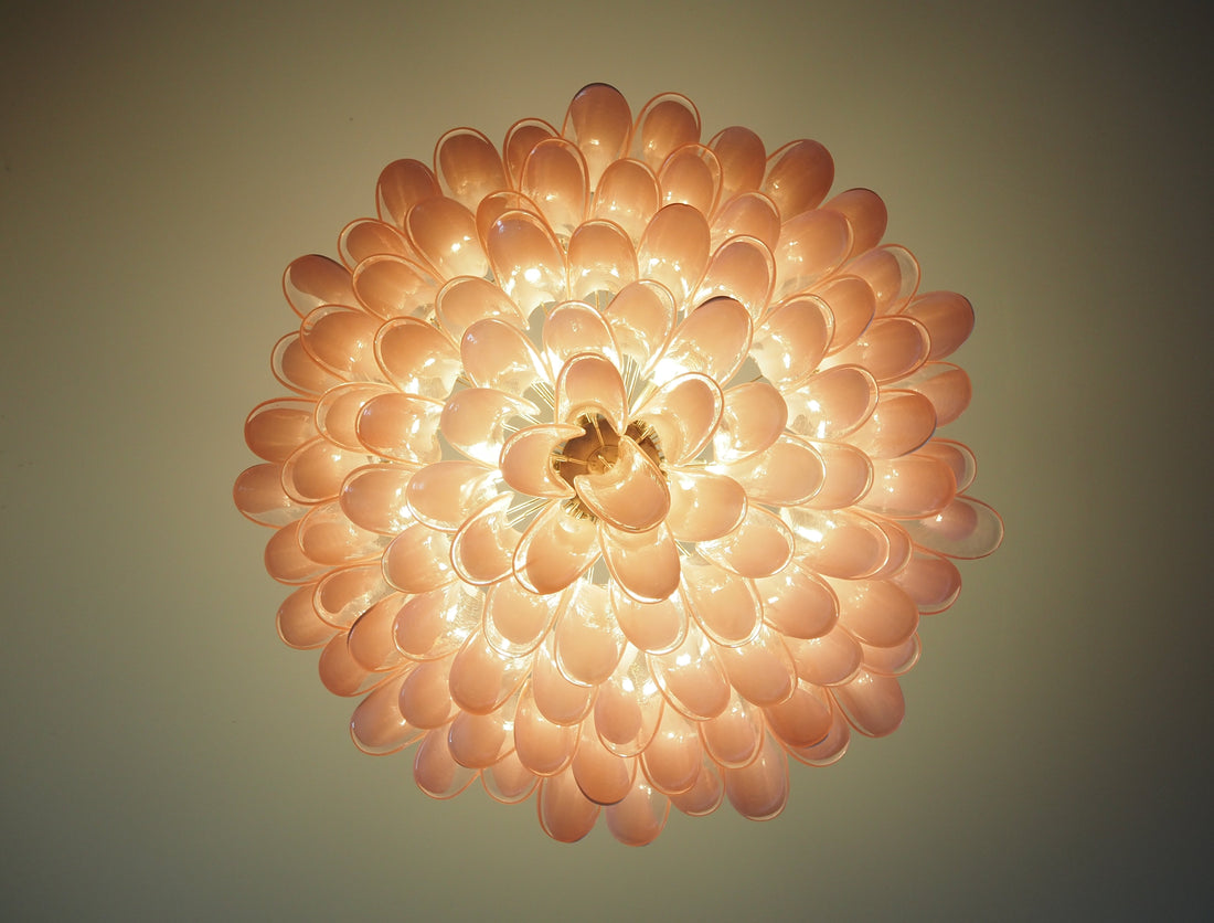 Murano Chandelier 101 Pink Petal Glass