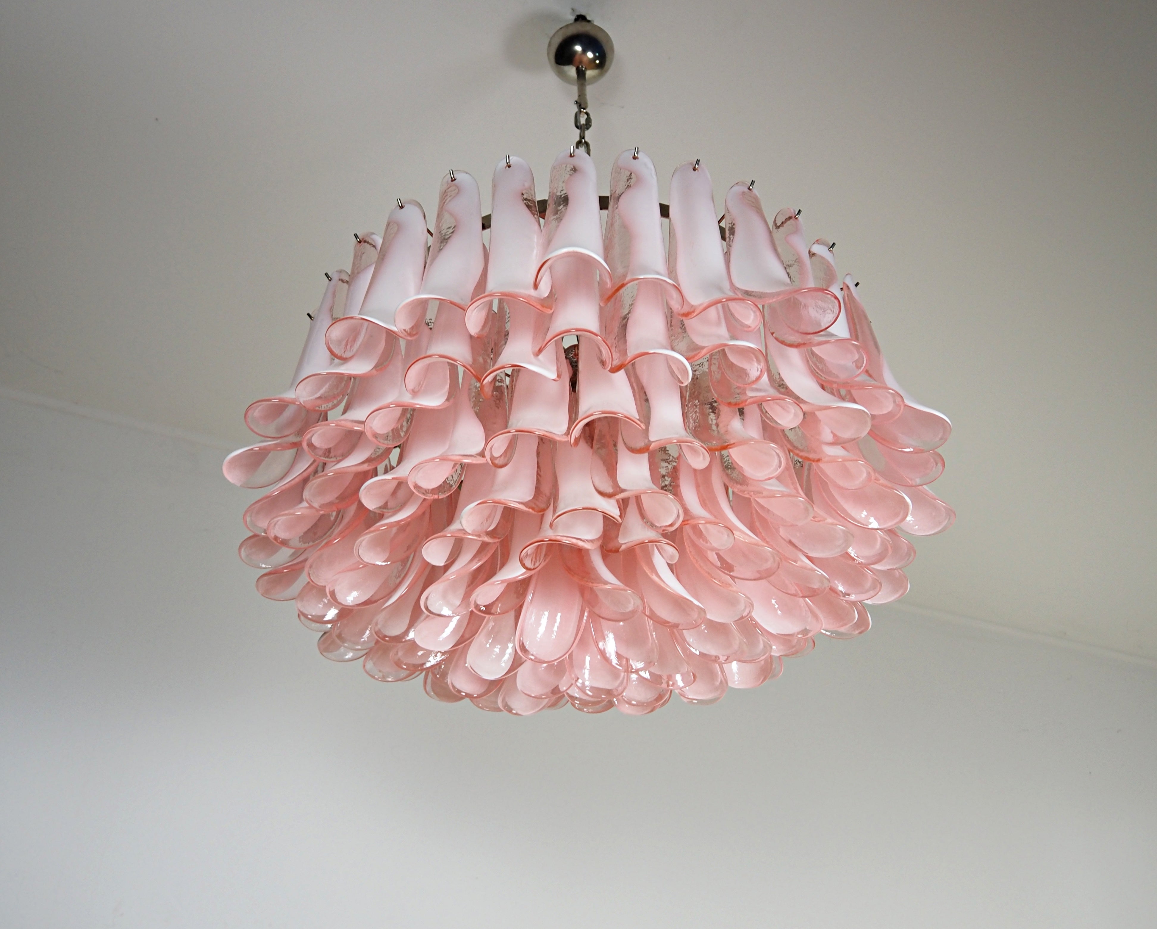 Murano Chandelier 101 Pink Petal Glass