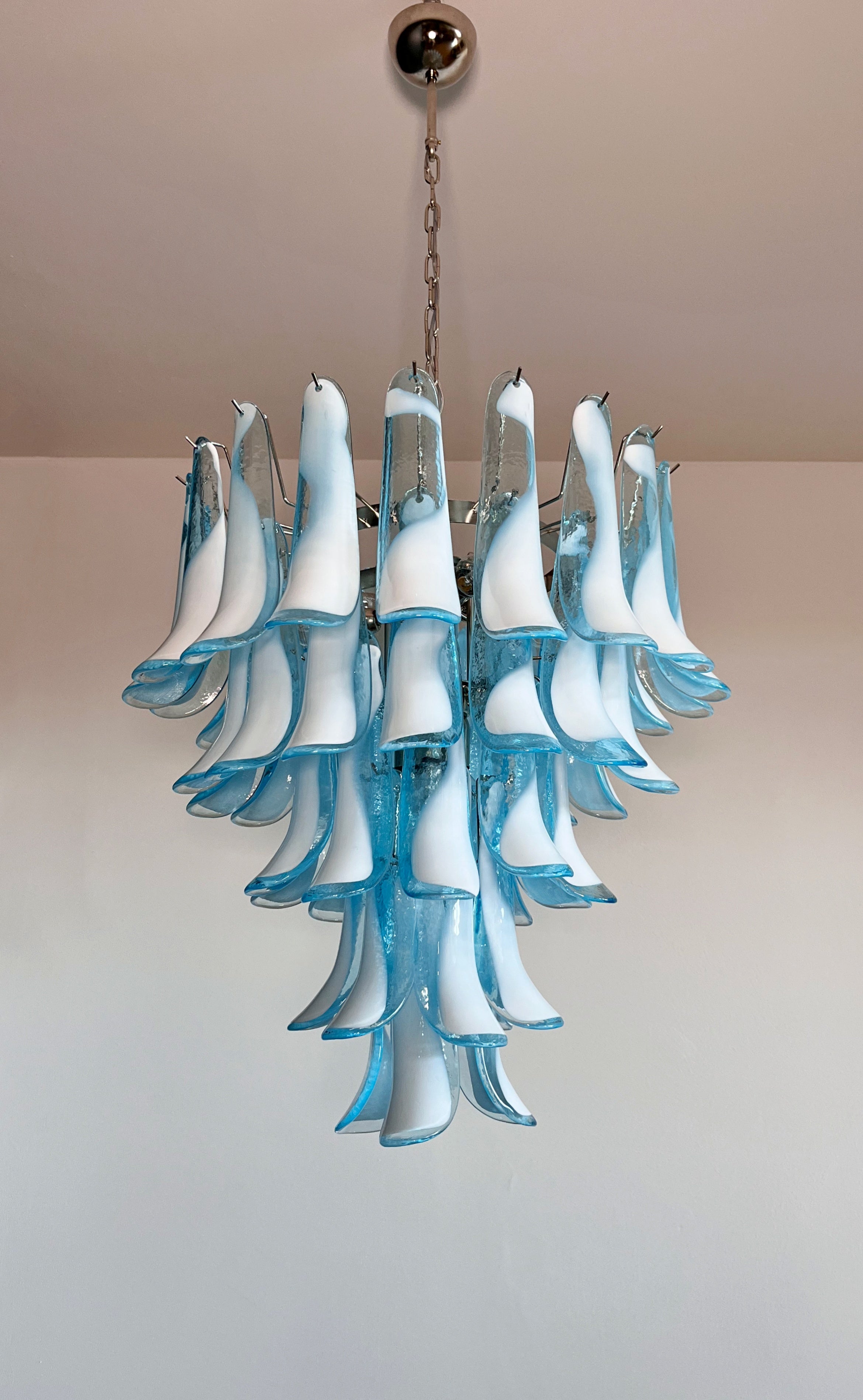 Murano Chandelier 52 Blue Petal Glass