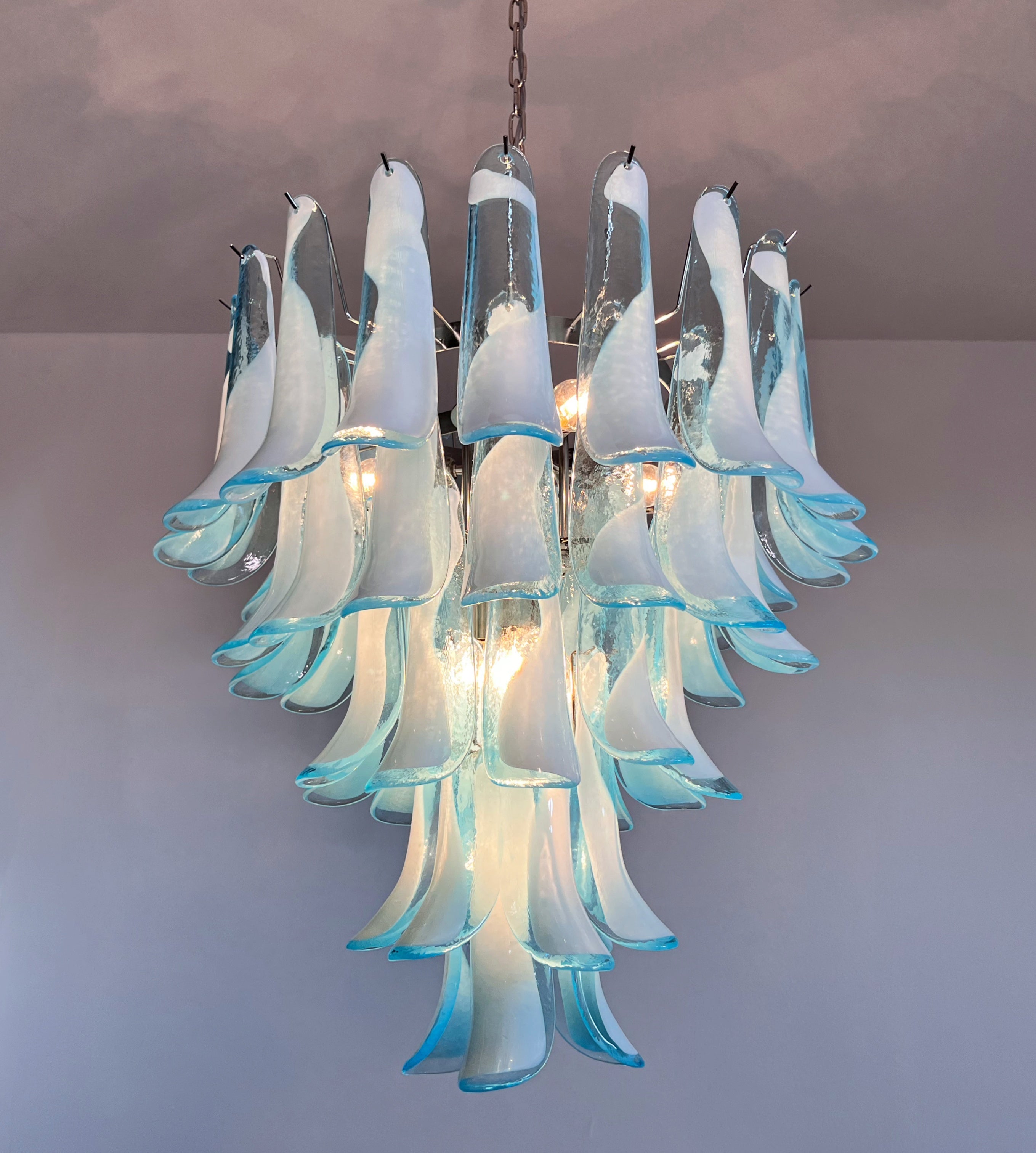 Murano Chandelier 52 Blue Petal Glass