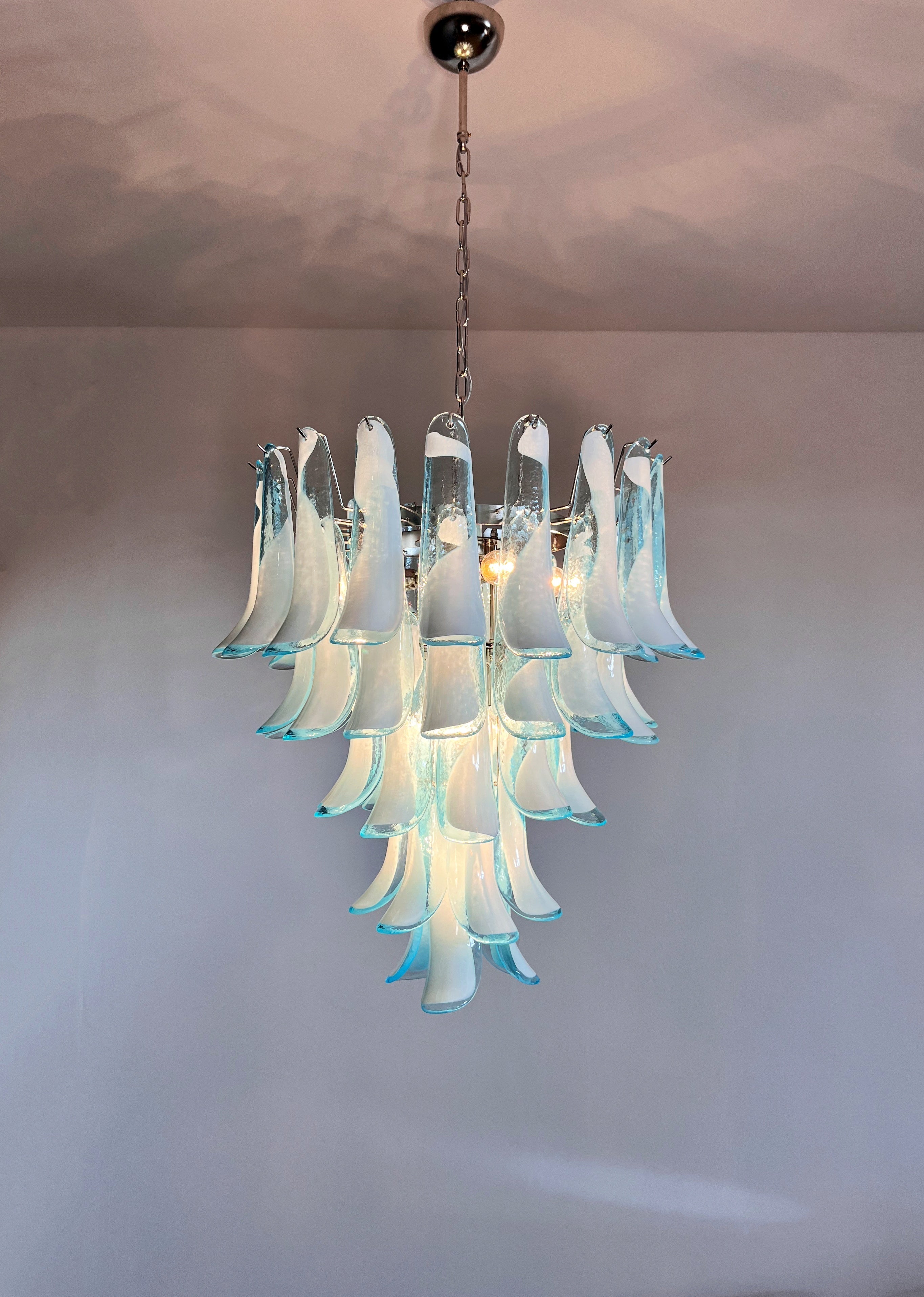 Murano Chandelier 52 Blue Petal Glass