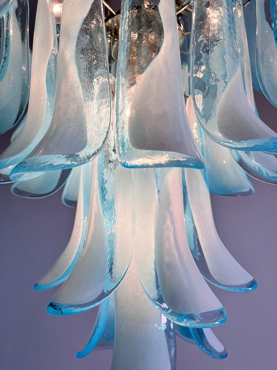 Murano Chandelier 52 Blue Petal Glass