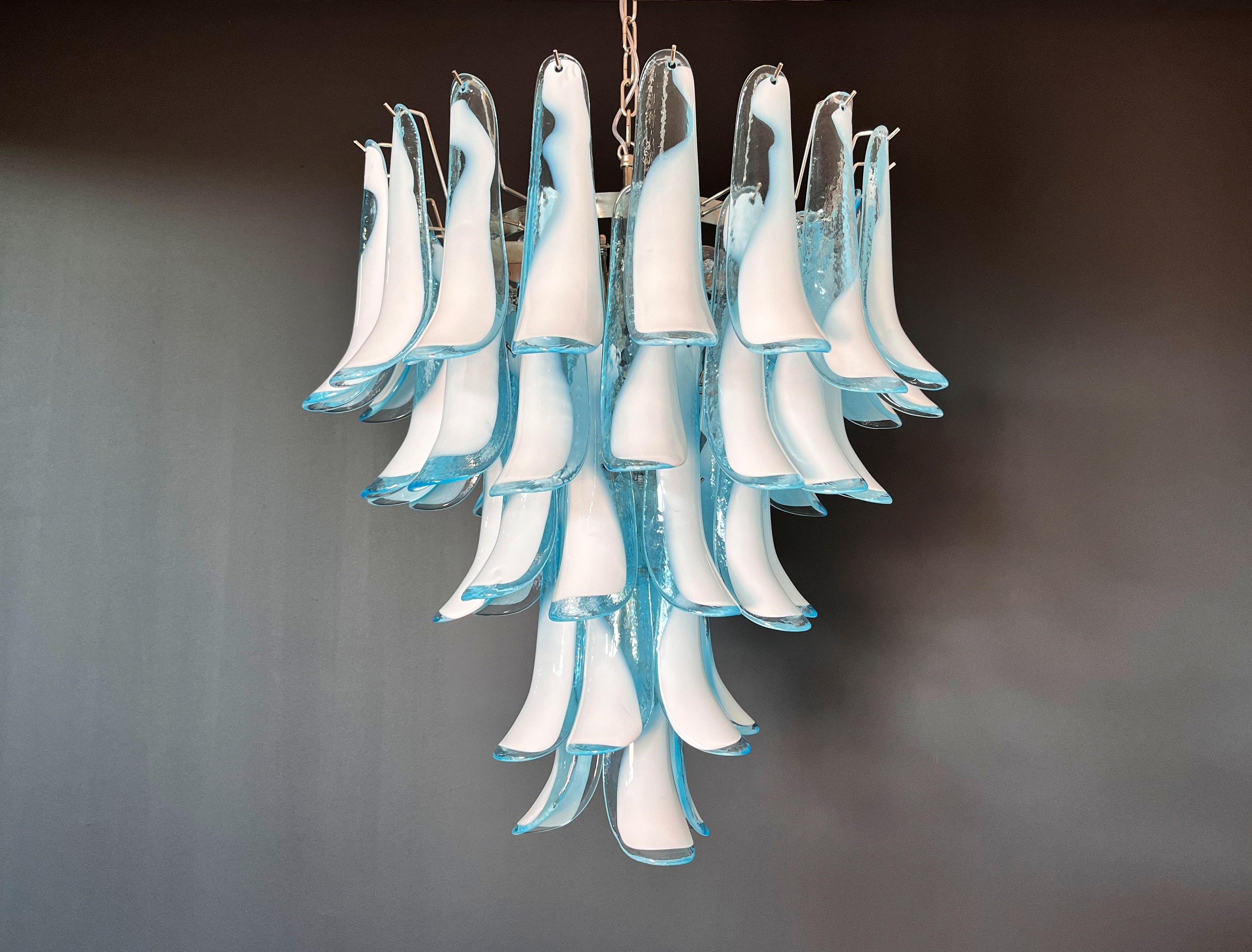 Murano Chandelier 52 Blue Petal Glass