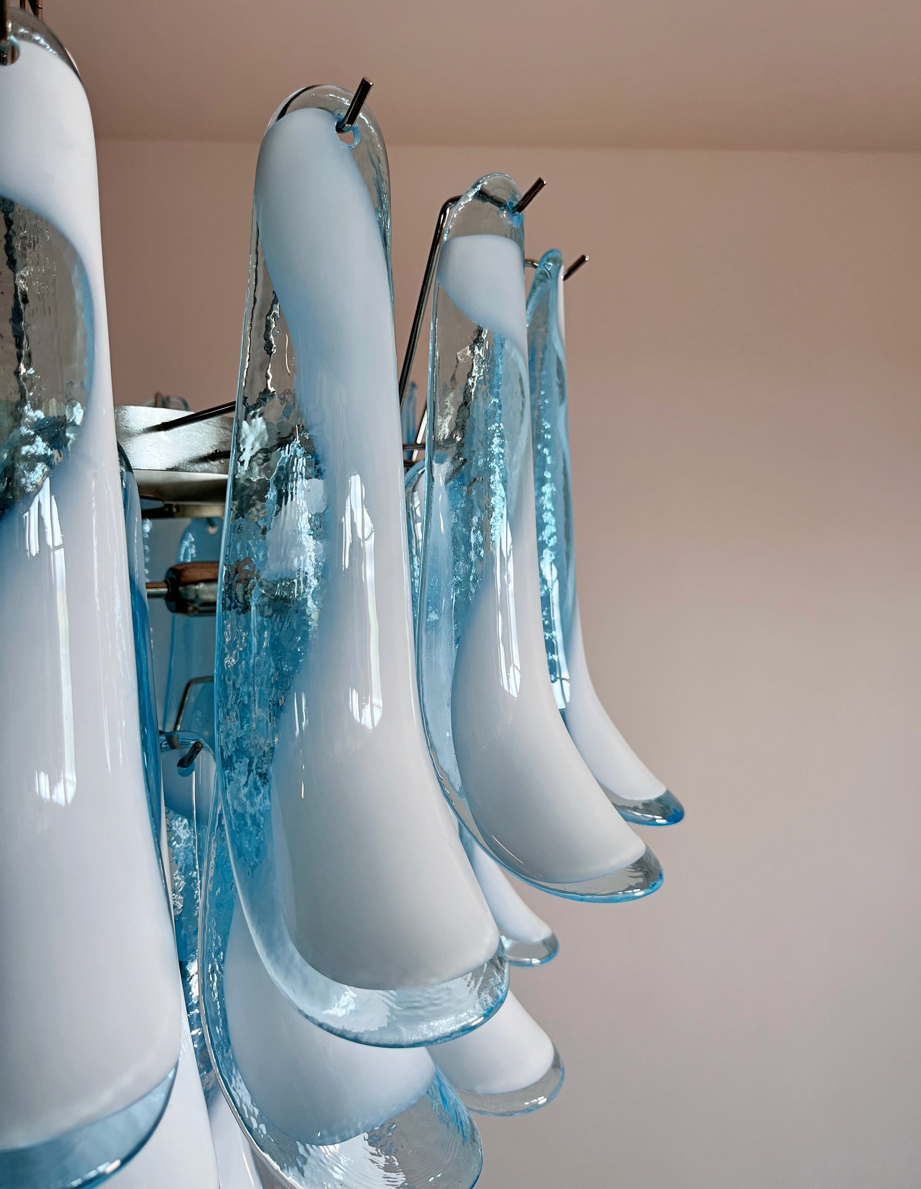 Murano Chandelier 52 Blue Petal Glass