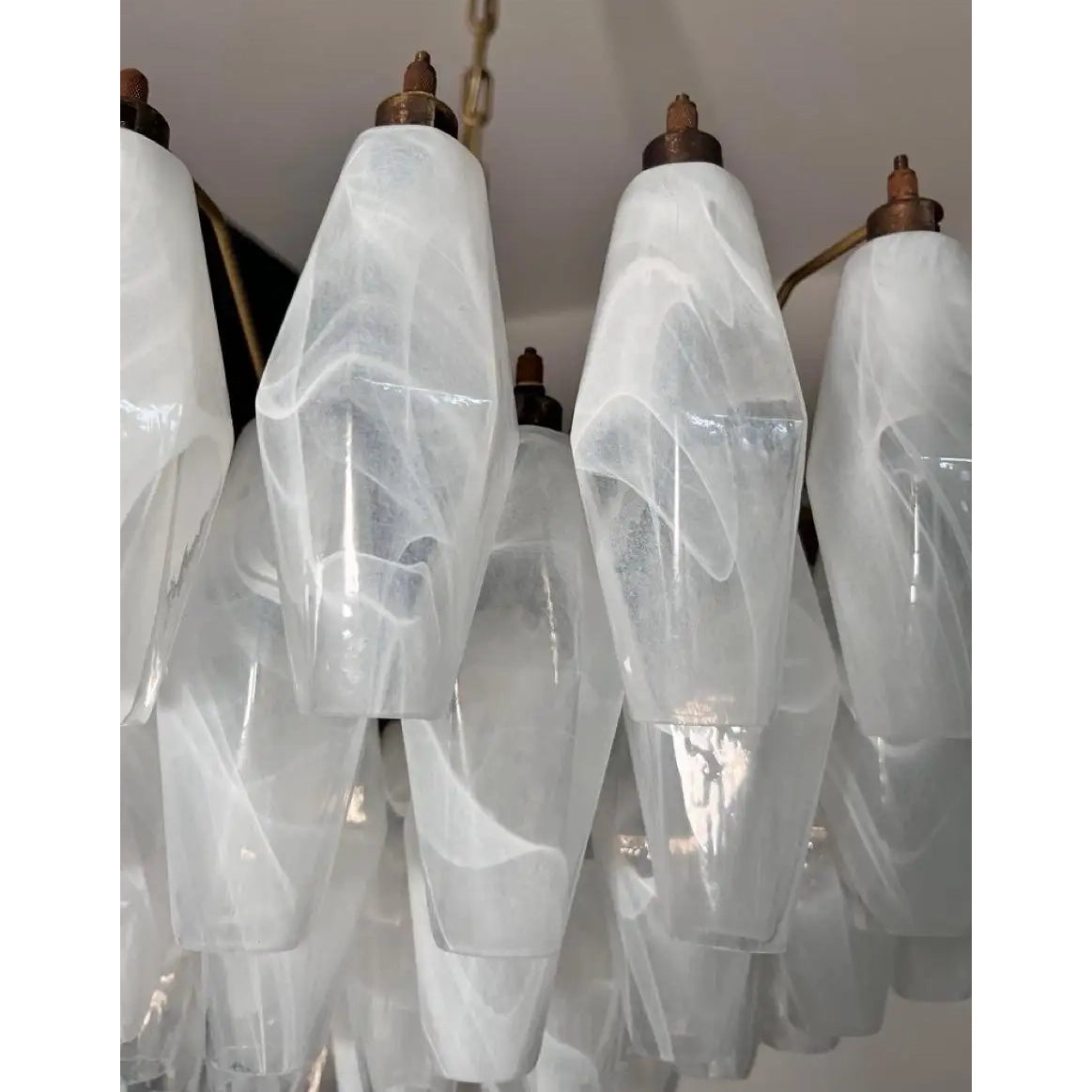 Murano Chandelier – Poliedri – 185 glass – White Alabaster