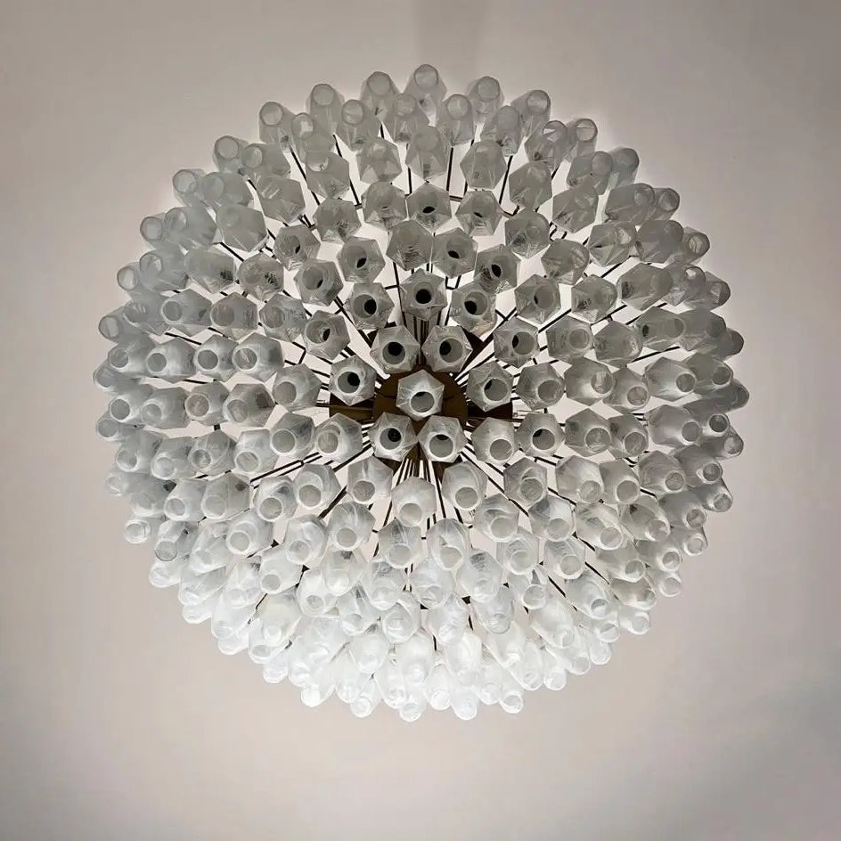 Murano Chandelier – Poliedri – 185 glass – White Alabaster
