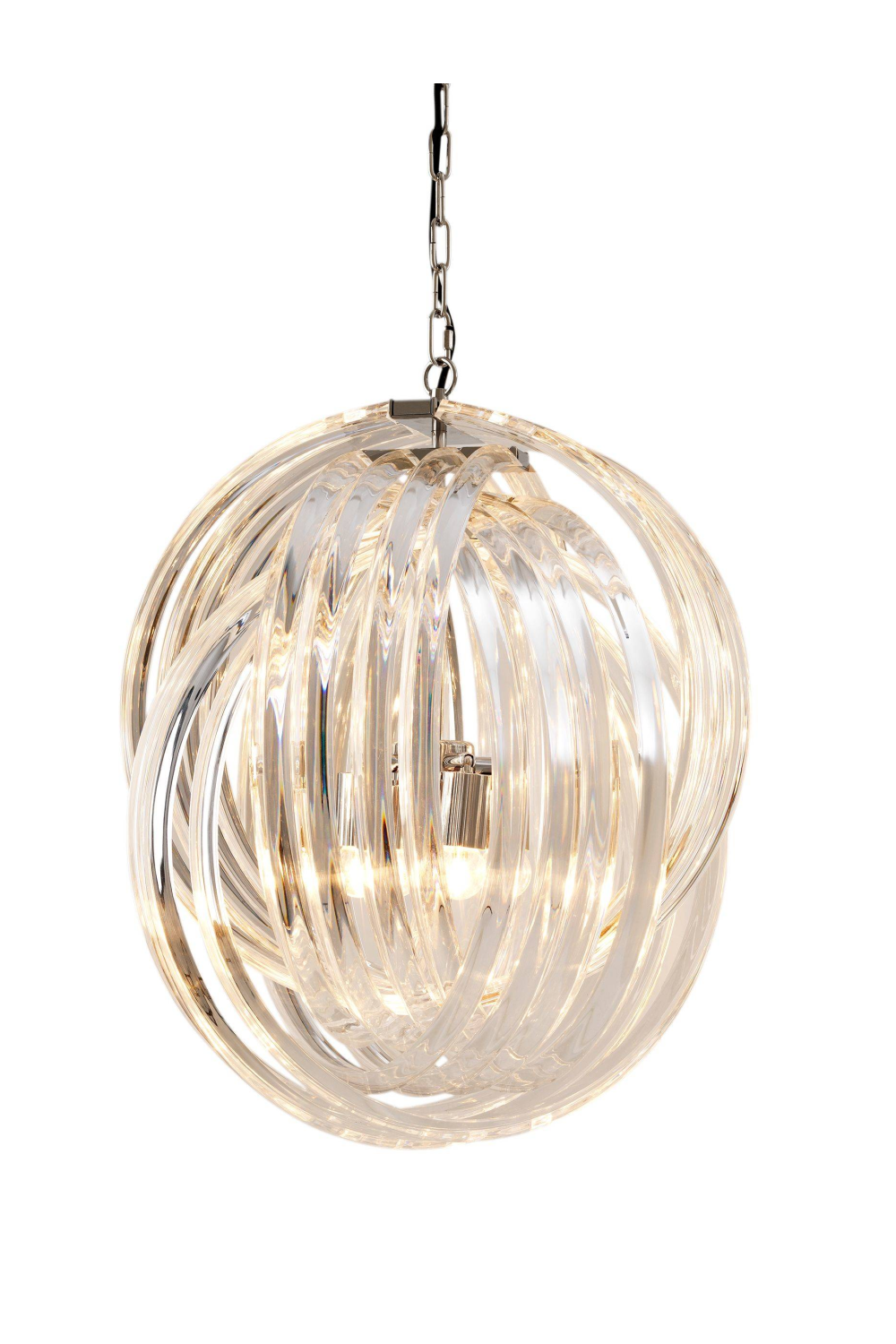 Lucite Loop Chandelier