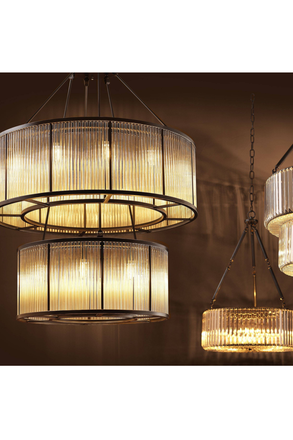 Bernardi Glass 2-Tier Round Chandelier