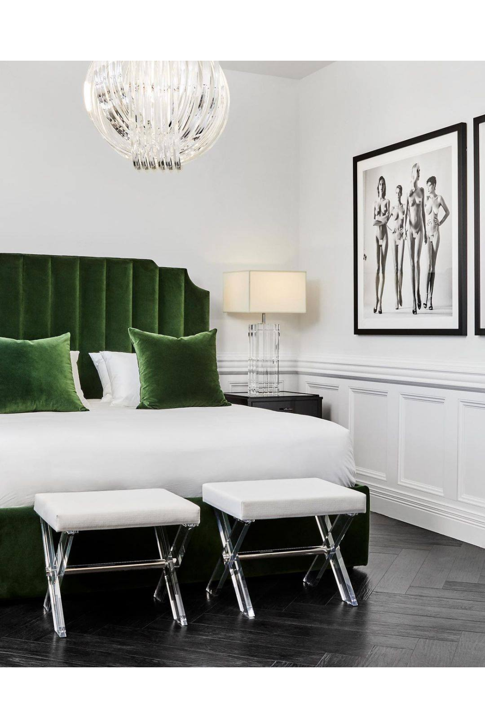 Lucite Loop Chandelier
