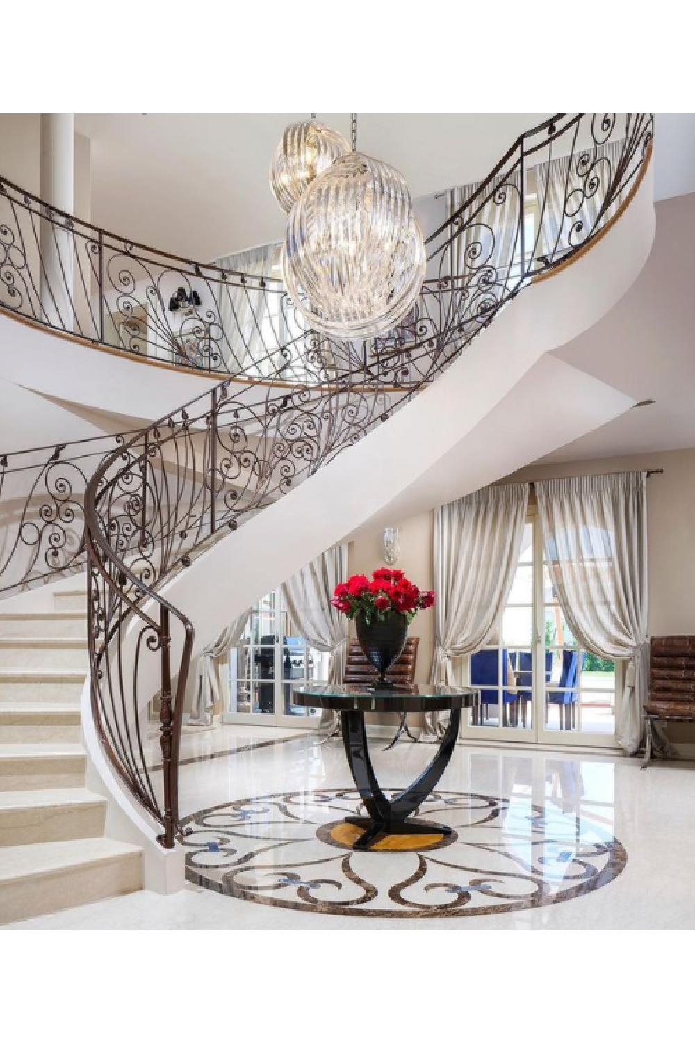 Lucite Loop Chandelier