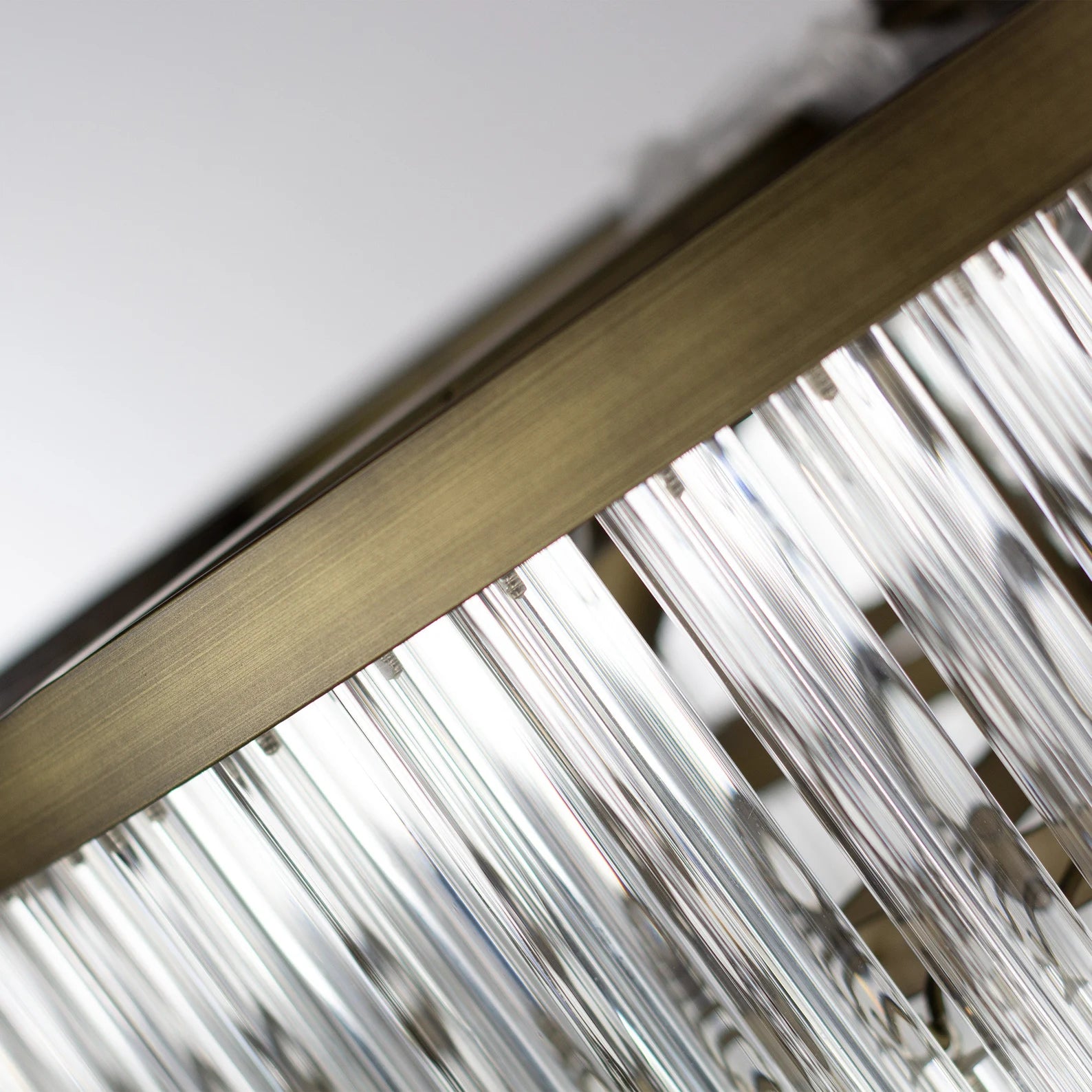 Large chandelier with Murano glass trihedrons inspired midcentury Italian design