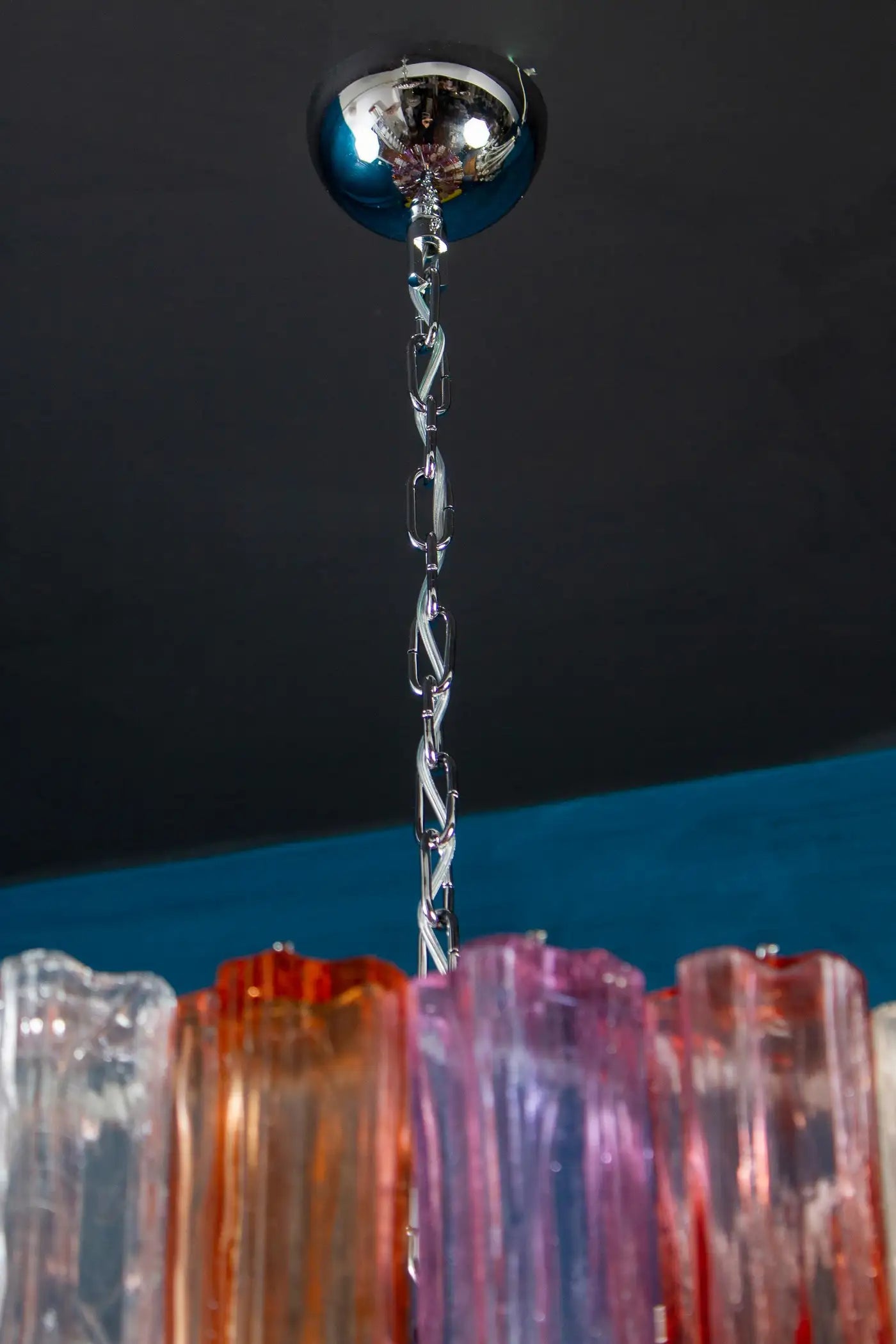Mid-Century Multicolored Murano Glass Tronchi Chandelier
