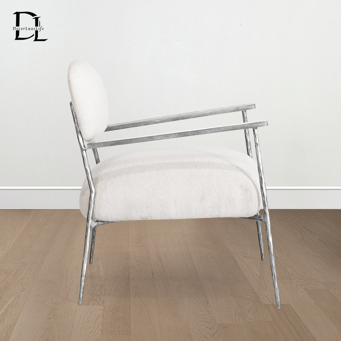 Thaddeus White Pure Wood Handrail Chair