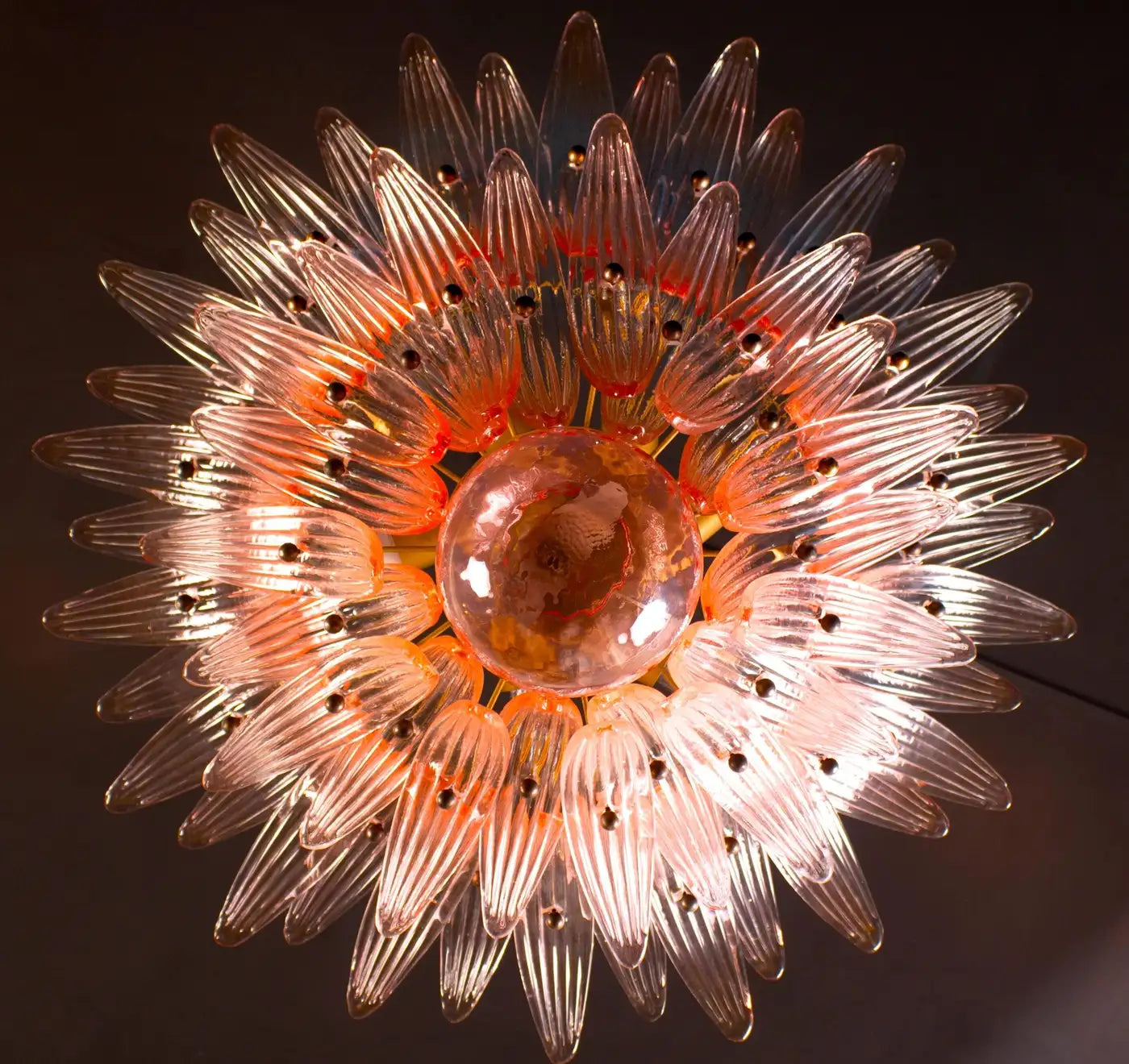 Fantastic Pink Murano Palmette Chandelier