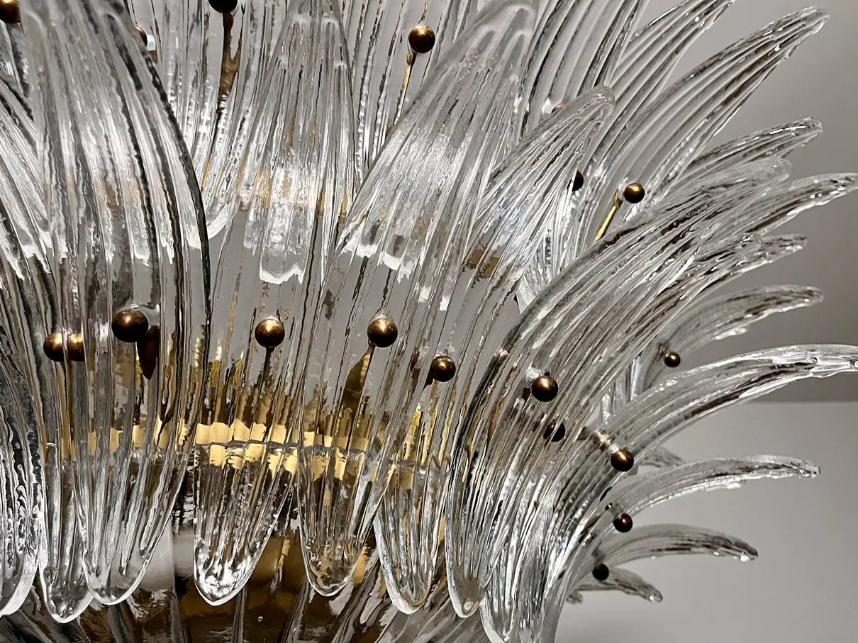 Murano Chandelier 82 Clear Palmette Glass