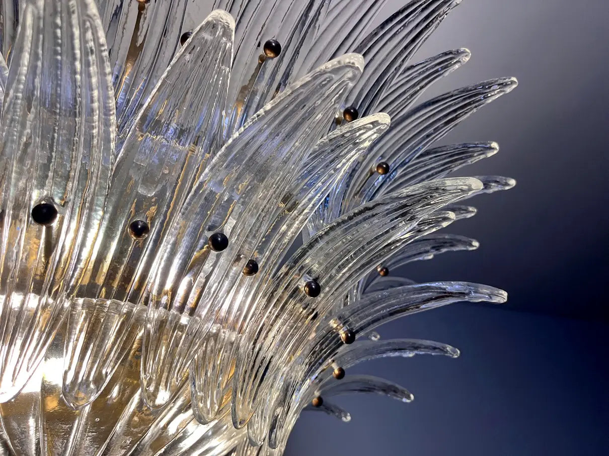 Murano Chandelier 82 Clear Palmette Glass