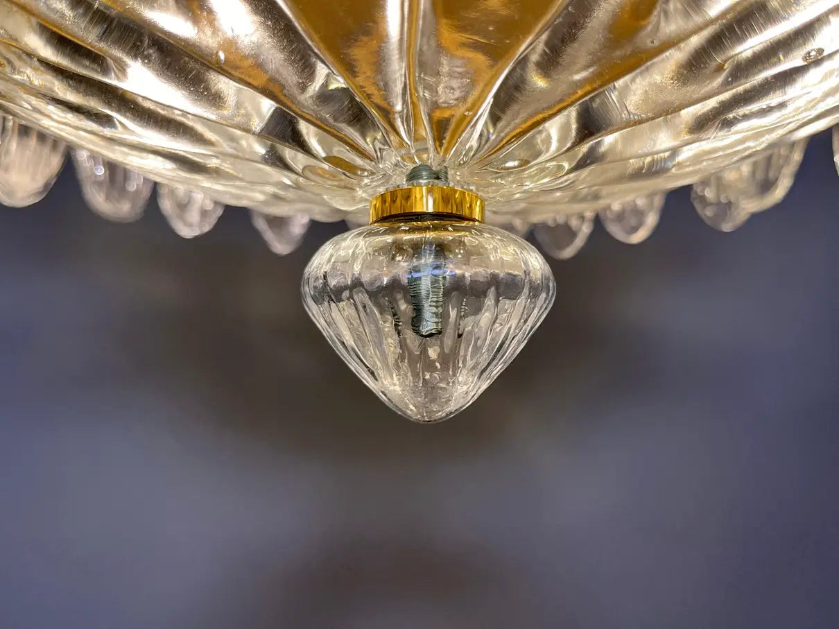 Murano Chandelier 82 Clear Palmette Glass