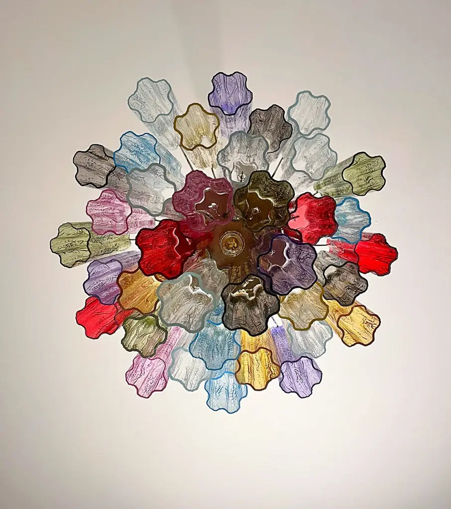 Murano Chandelier 36 Multicolored Tube Glass