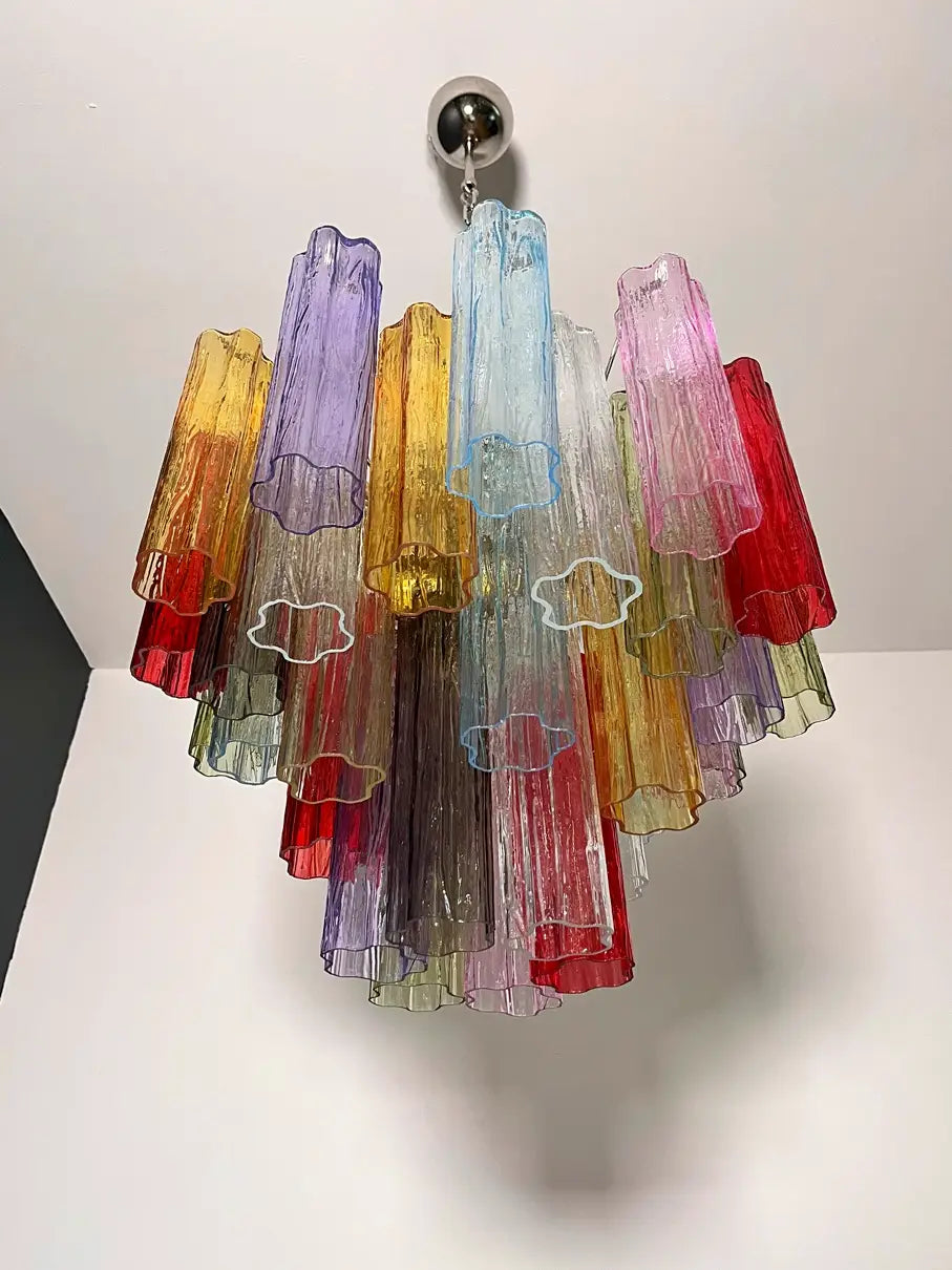Murano Chandelier 36 Multicolored Tube Glass