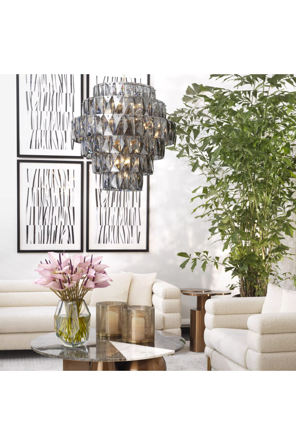 Glass Layered Chandelier L