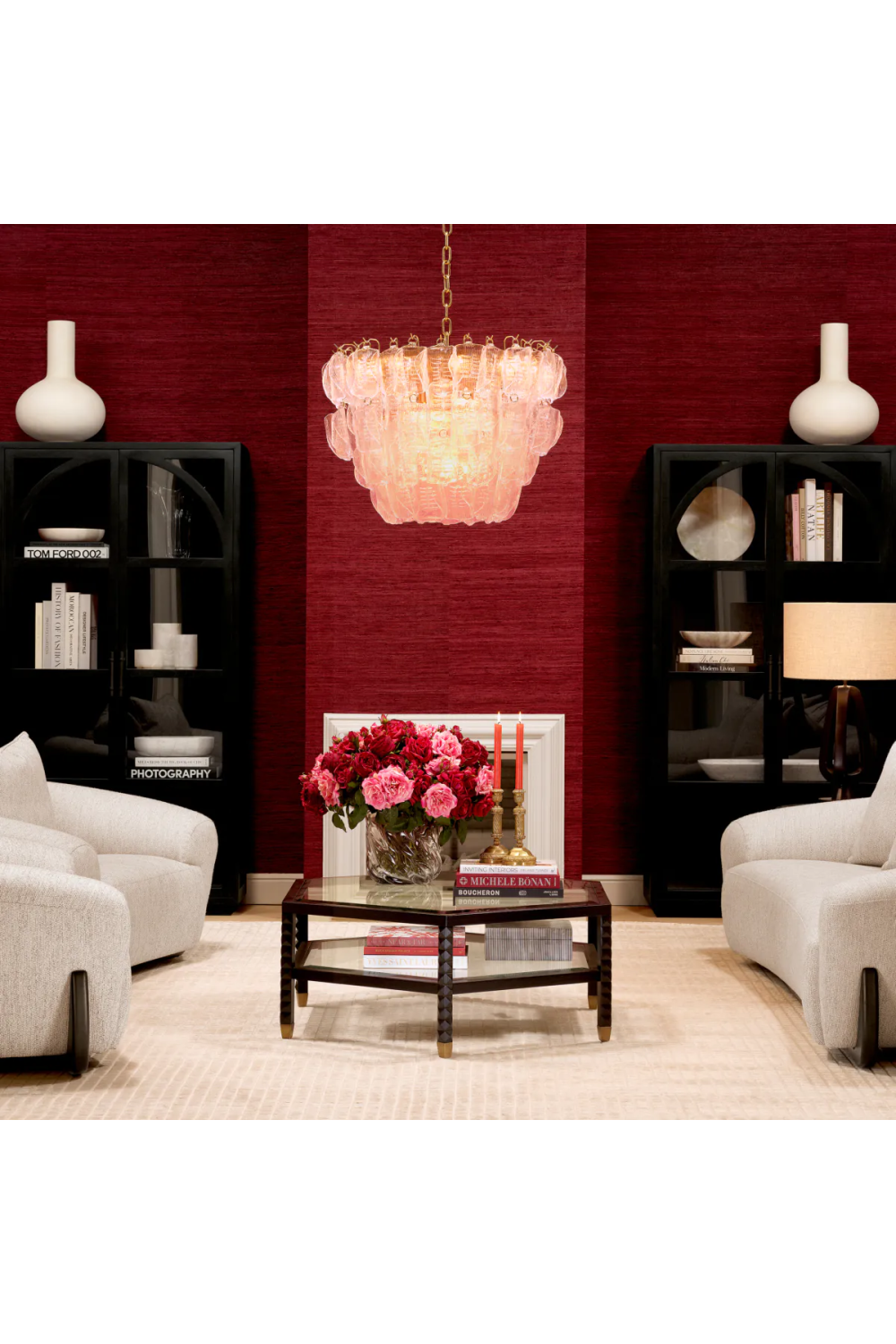 Solange Tiered Handmade Glass Chandelier