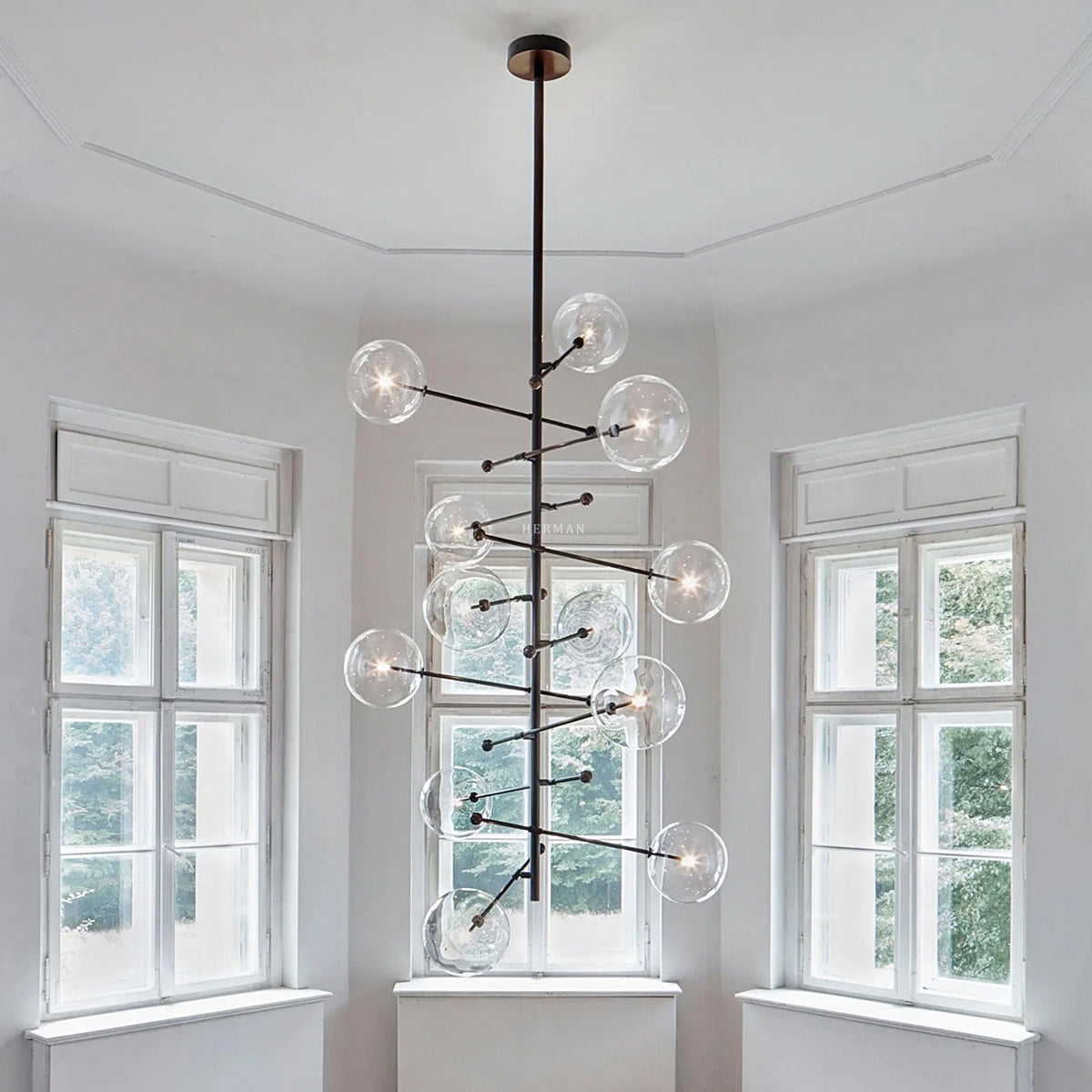 Aero 12-Light Modern Brass Chandelier