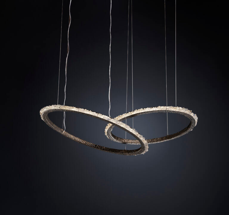 Recife Quartz Halo Large Round Pendant 35″ and 29″