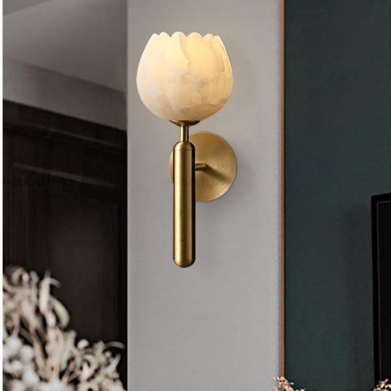 Alabaster Wall Sconce Light For Bedroom