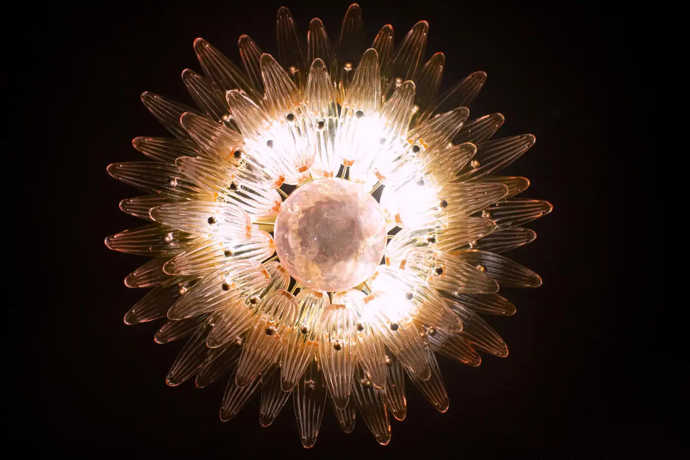 Fantastic Pink Murano Palmette Chandelier