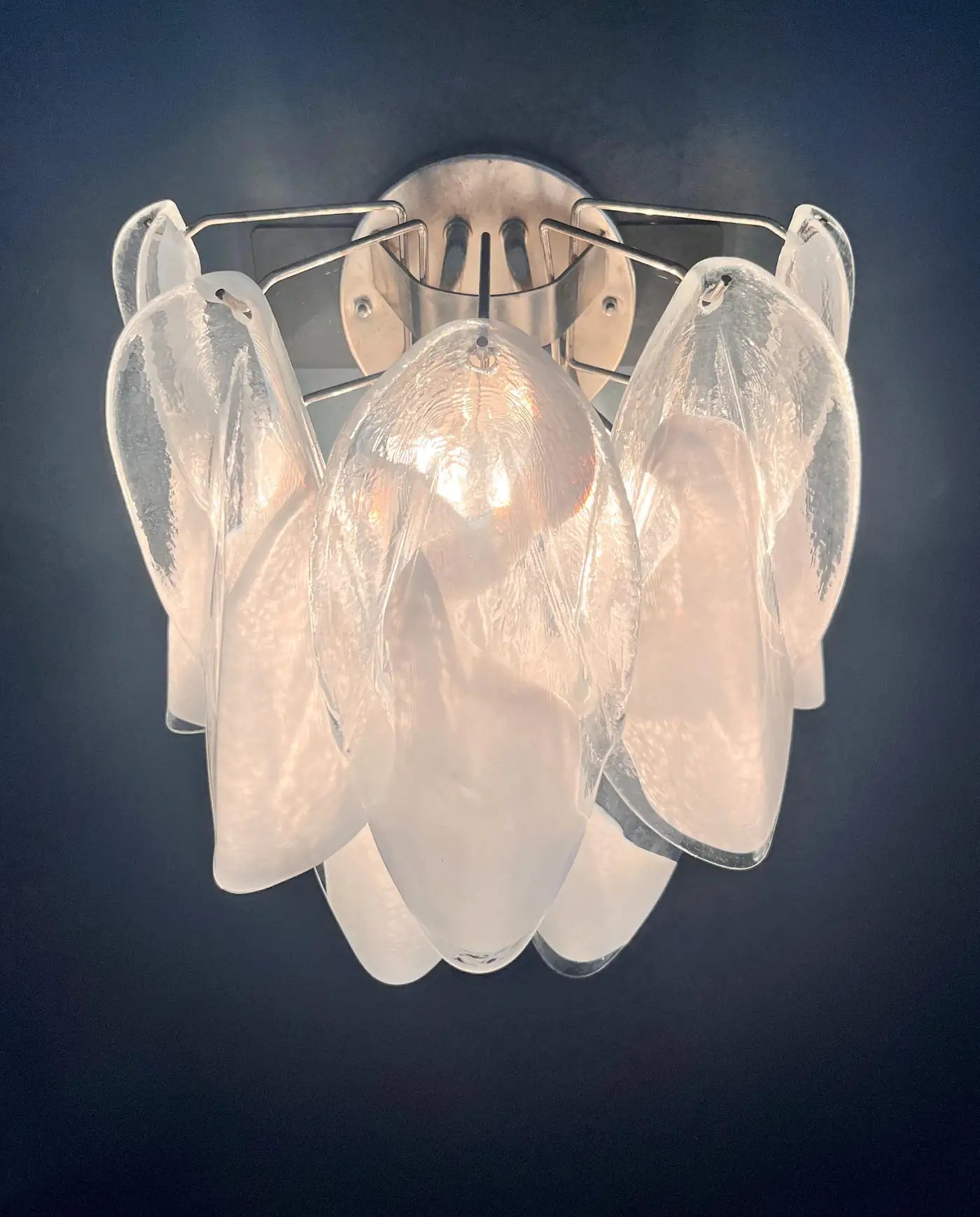 Pair of Vintage Italian Murano wall lights -20 "rondini" glass  1
