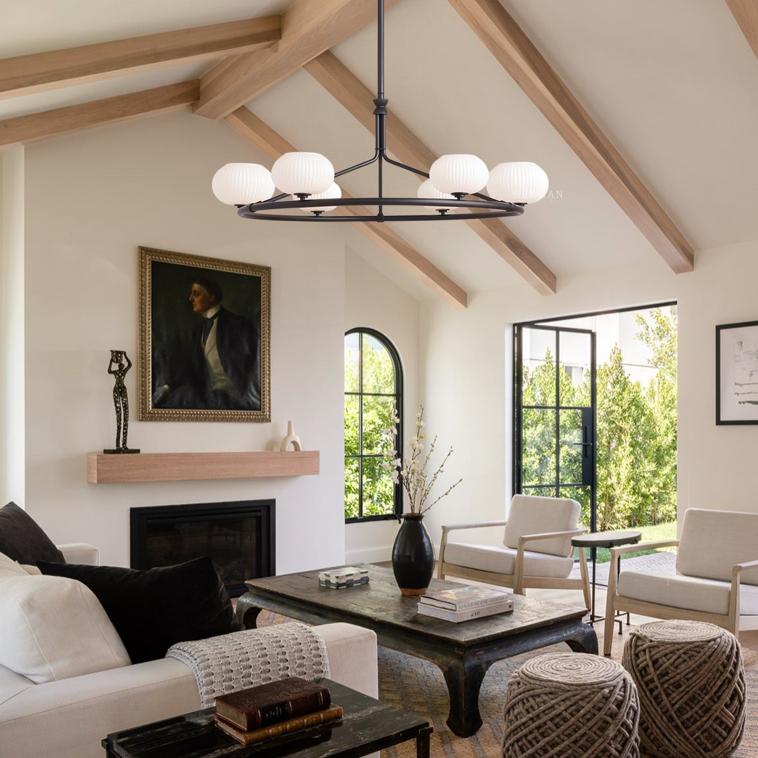 Enzo 48" Glass Round Chandelier