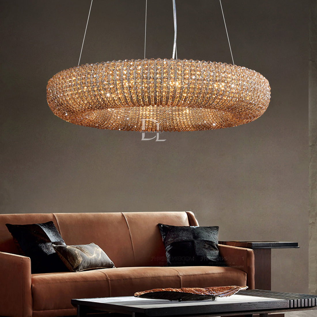 Halo Crystal Aperture Round Chandelier D41"