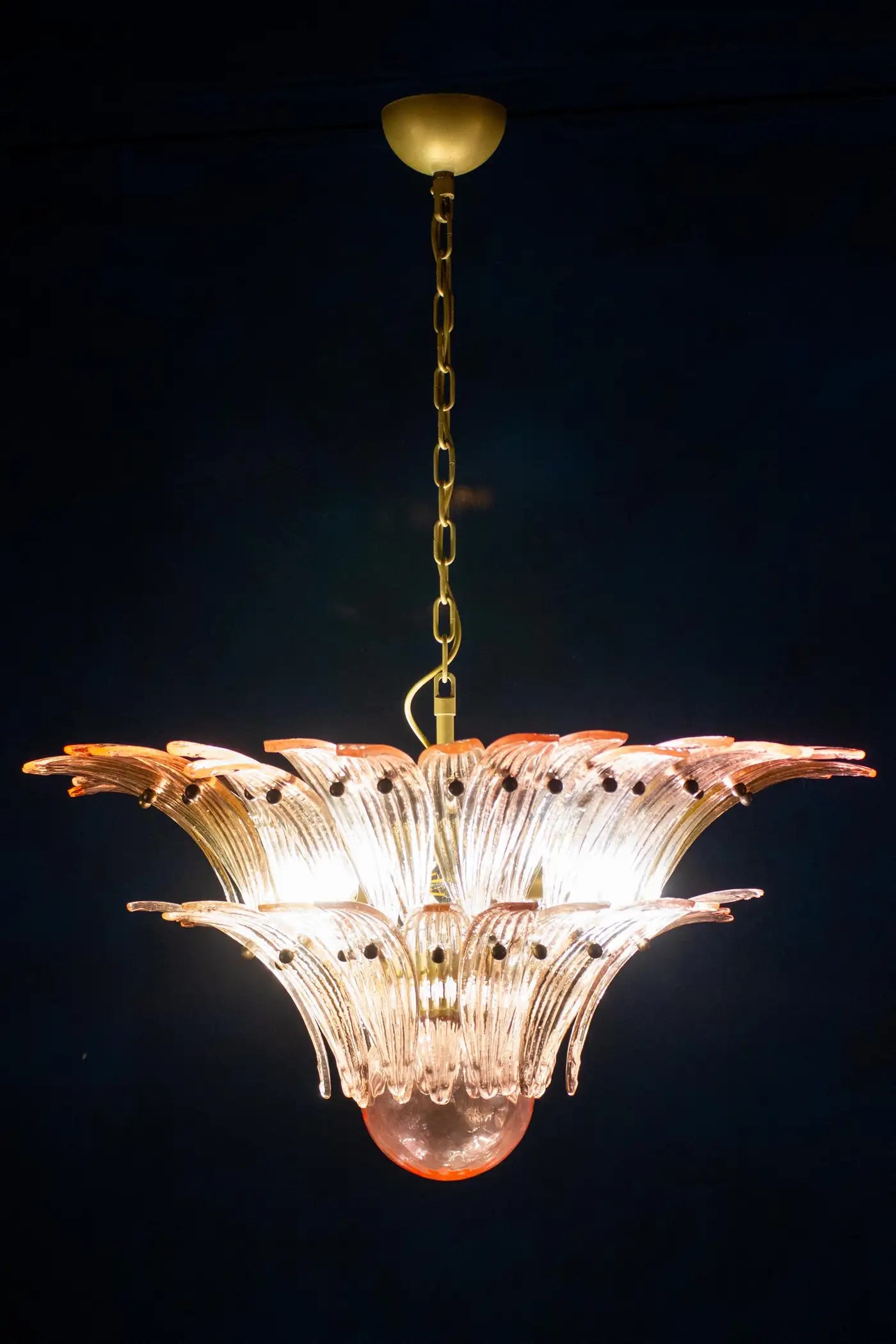 Fantastic Pink Murano Palmette Chandelier